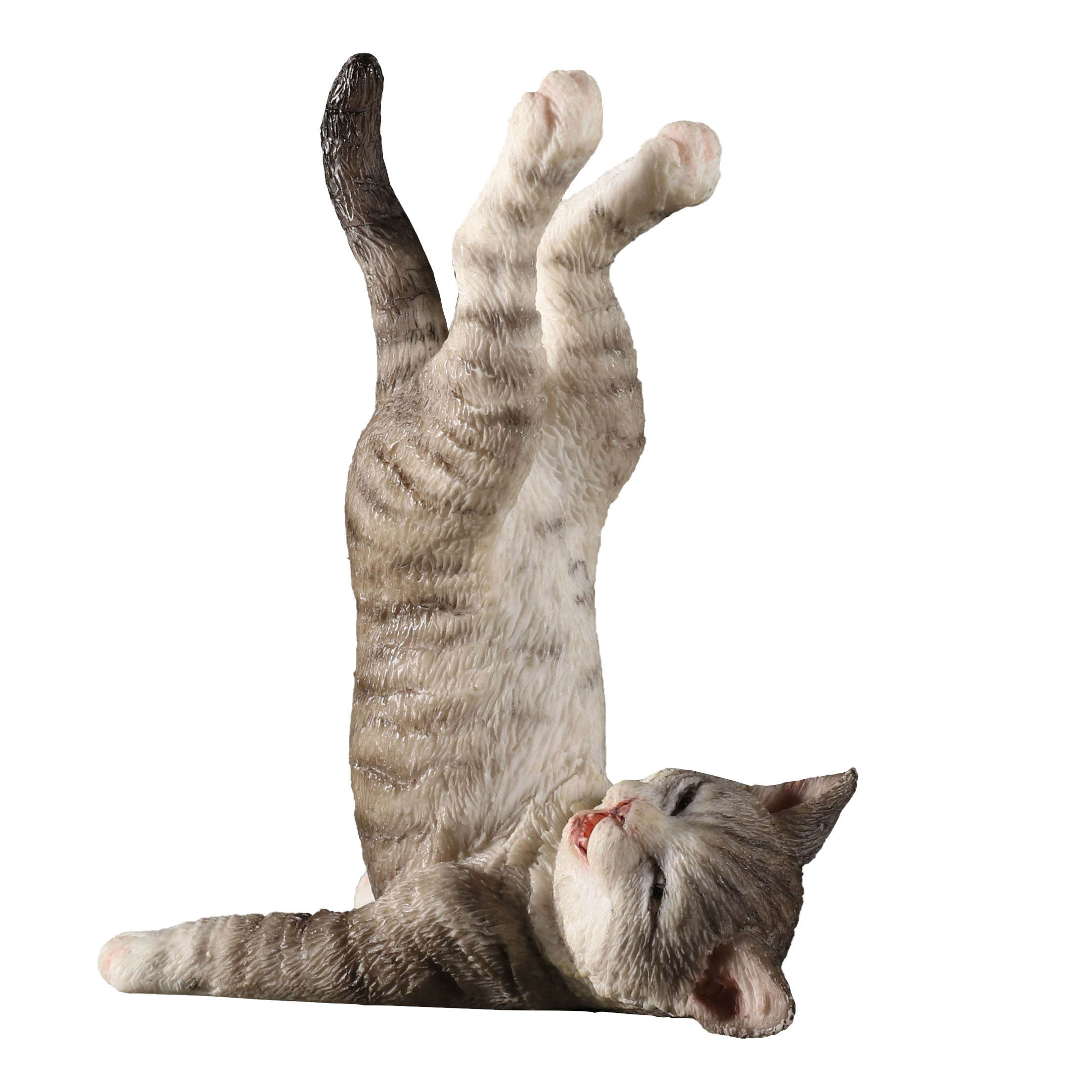 Tabby Yoga Cat Shoulder Stand Pose