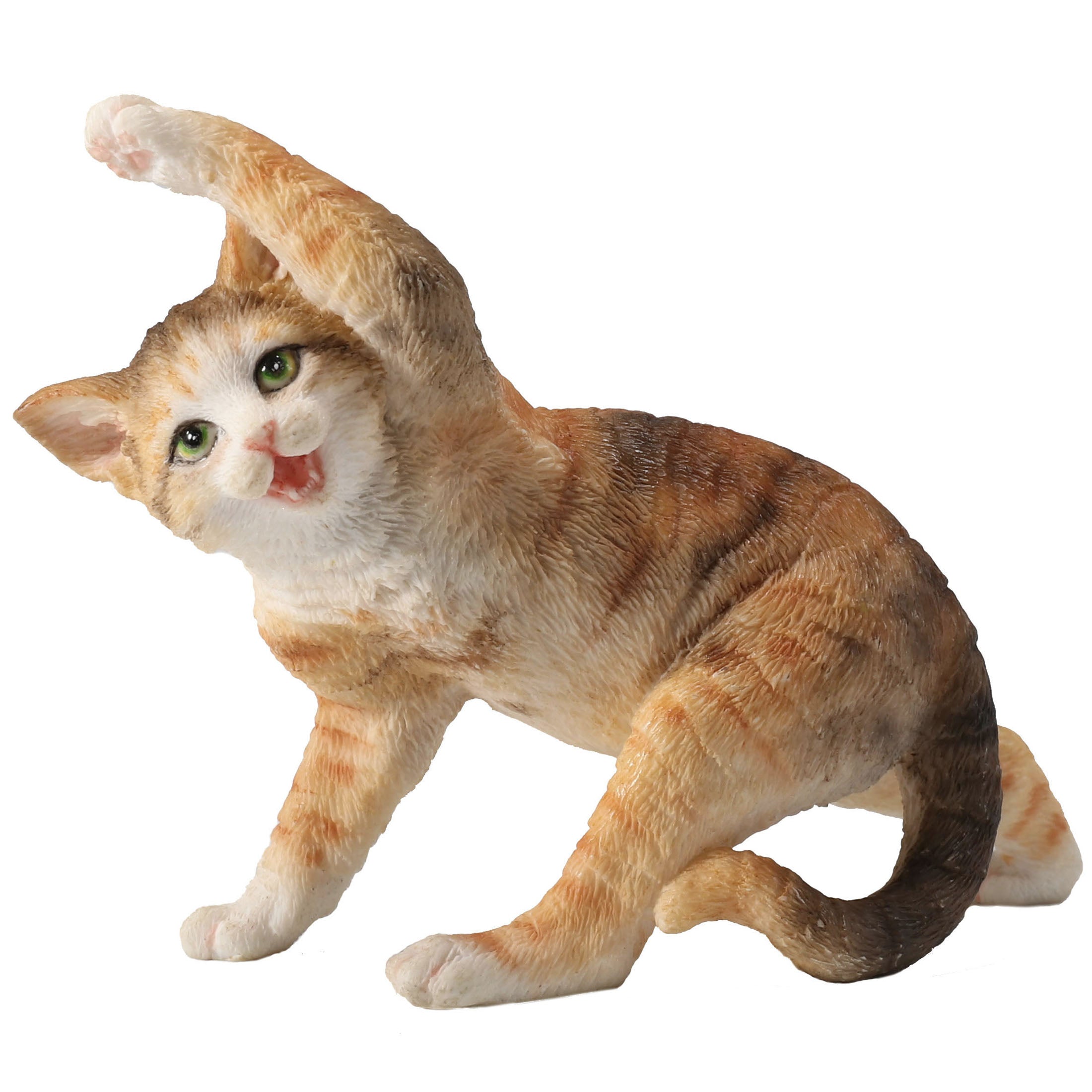 Yellow Tabby Yoga Cat Twist Pose