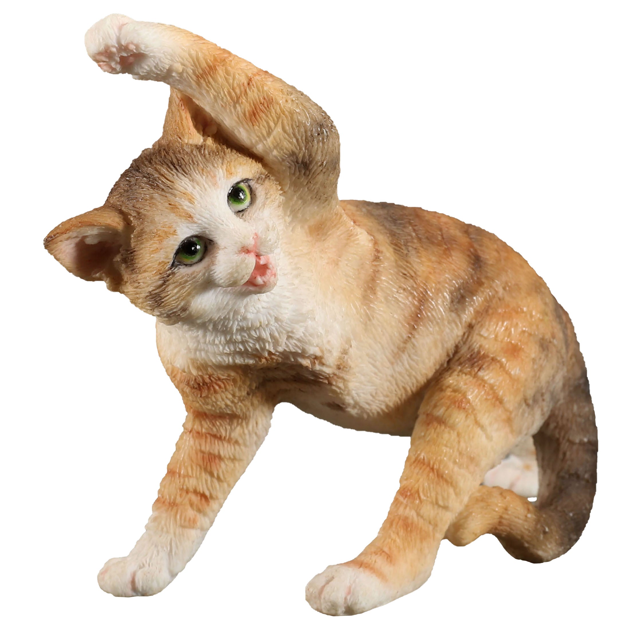 Yellow Tabby Yoga Cat Twist Pose