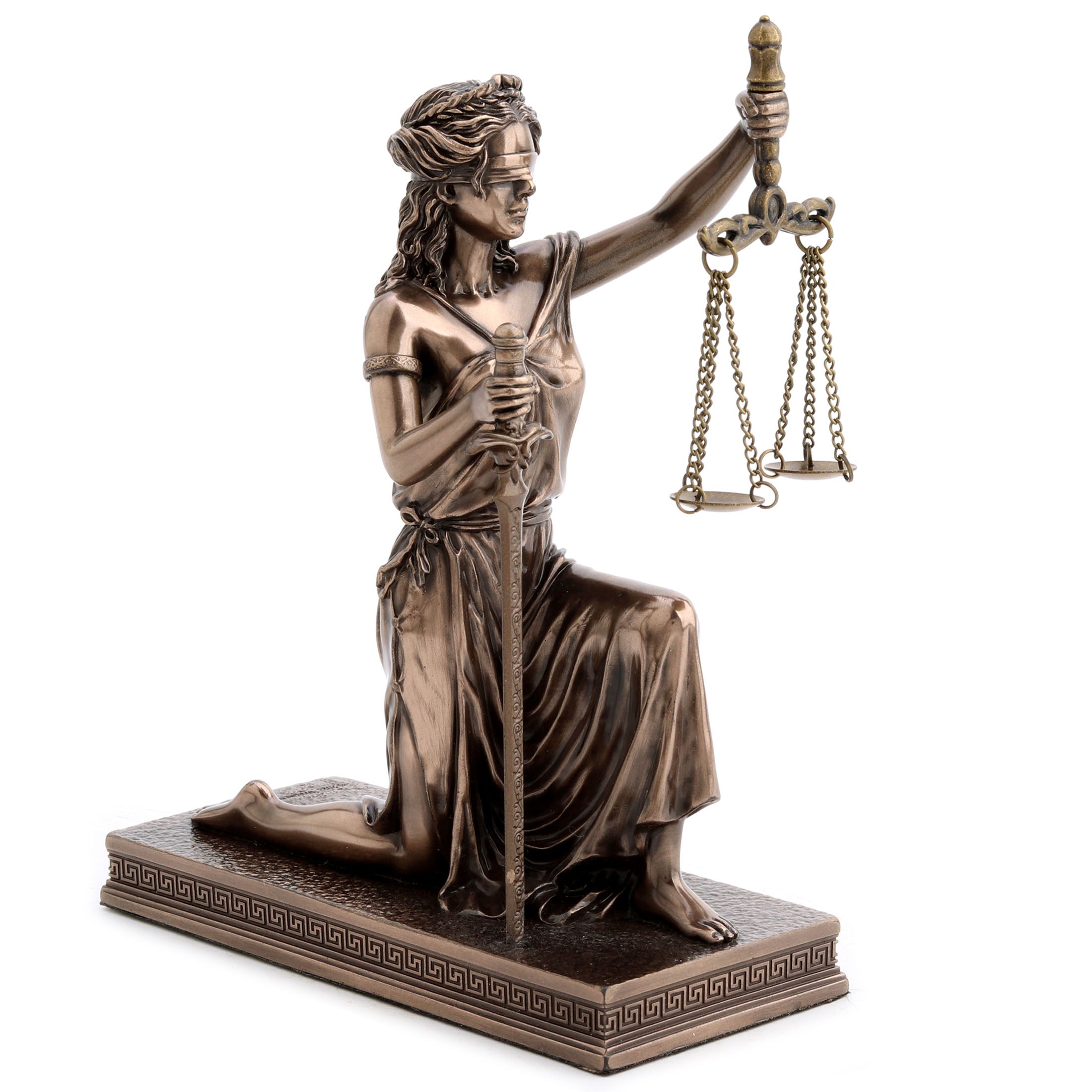 Lady Justice Kneeling Holding Scale And Sword