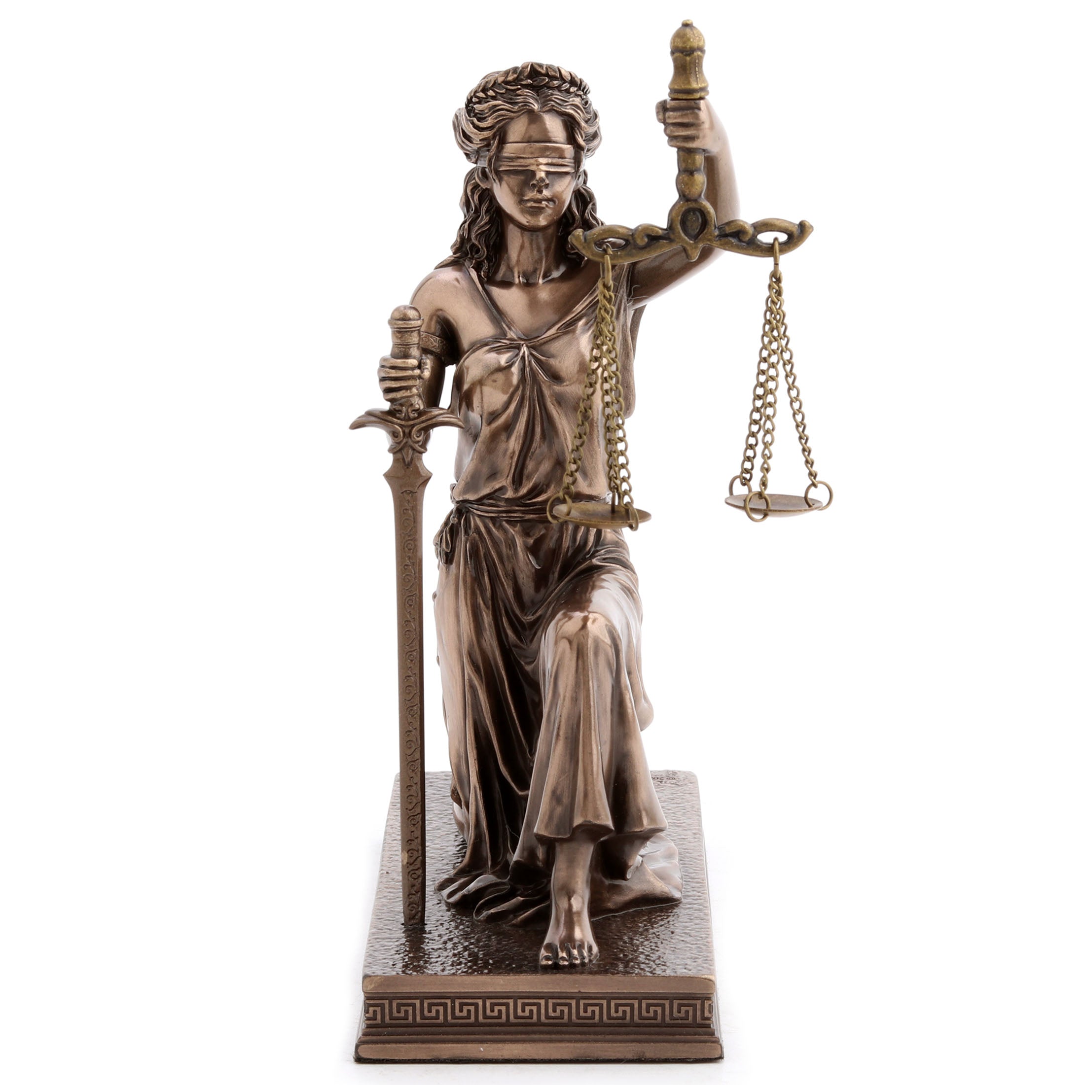 Lady Justice Kneeling Holding Scale And Sword