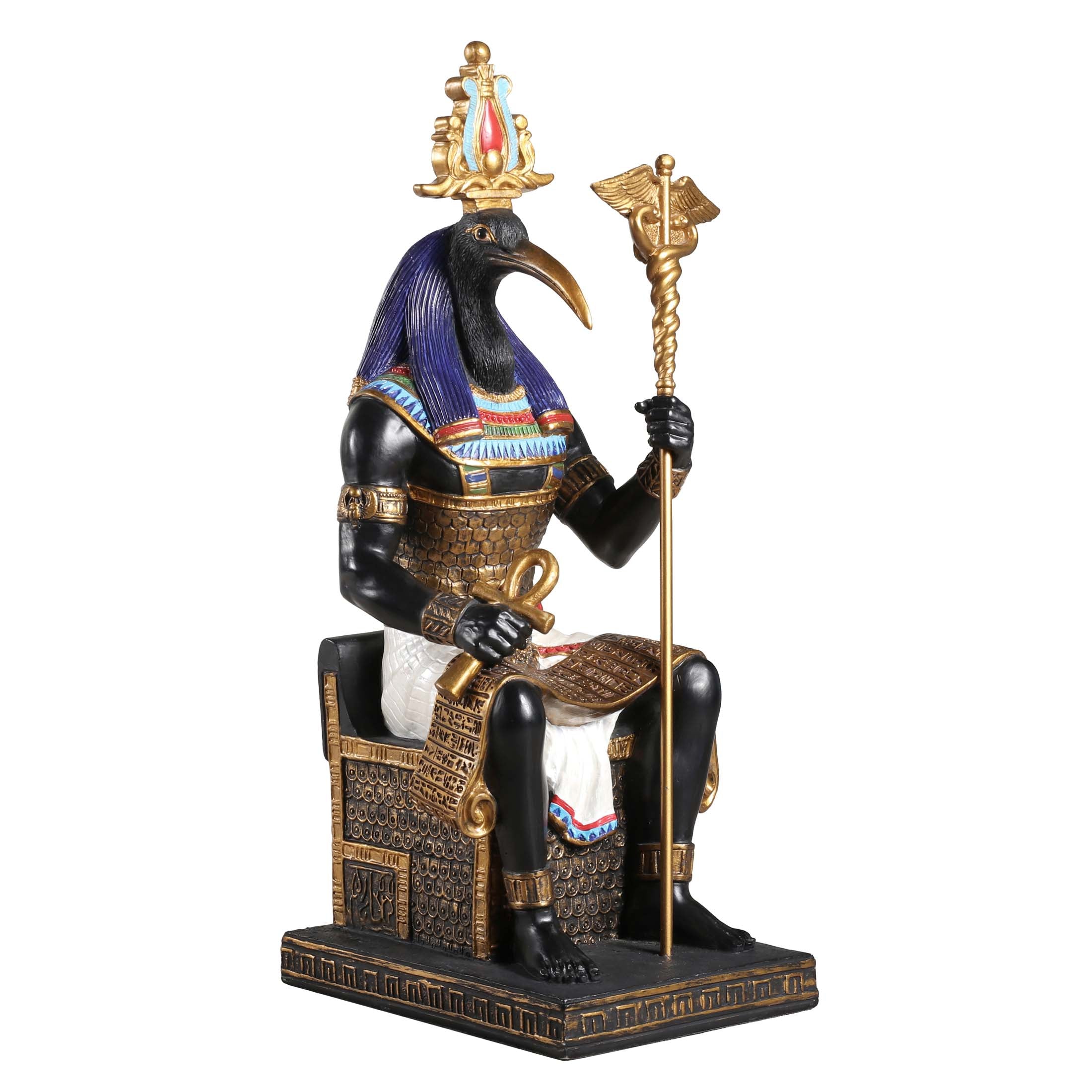 Thoth The Egyptian God Of Wisdom Sitting In His Throne