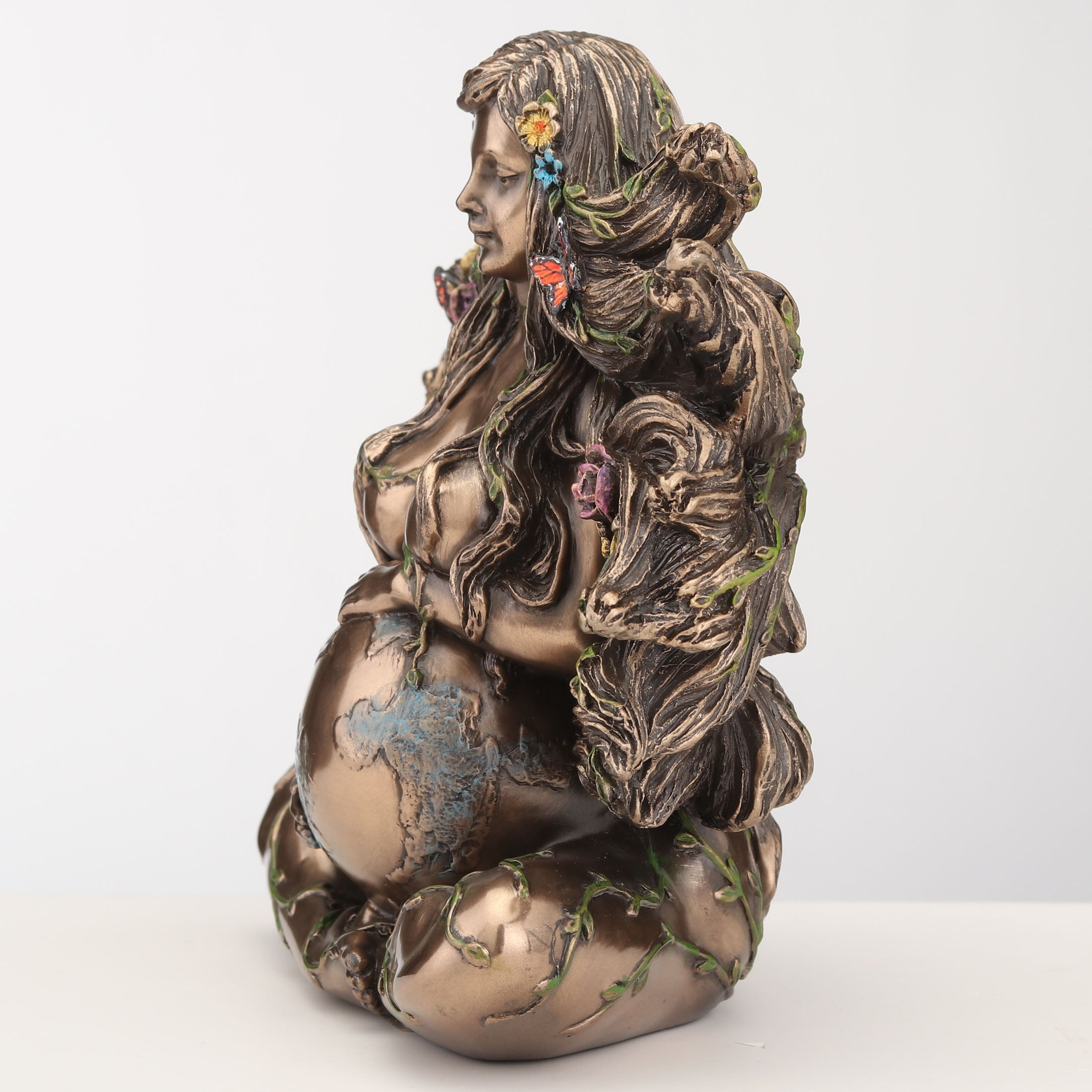 Sitting Pregnant Mother Gaia With Butterflies