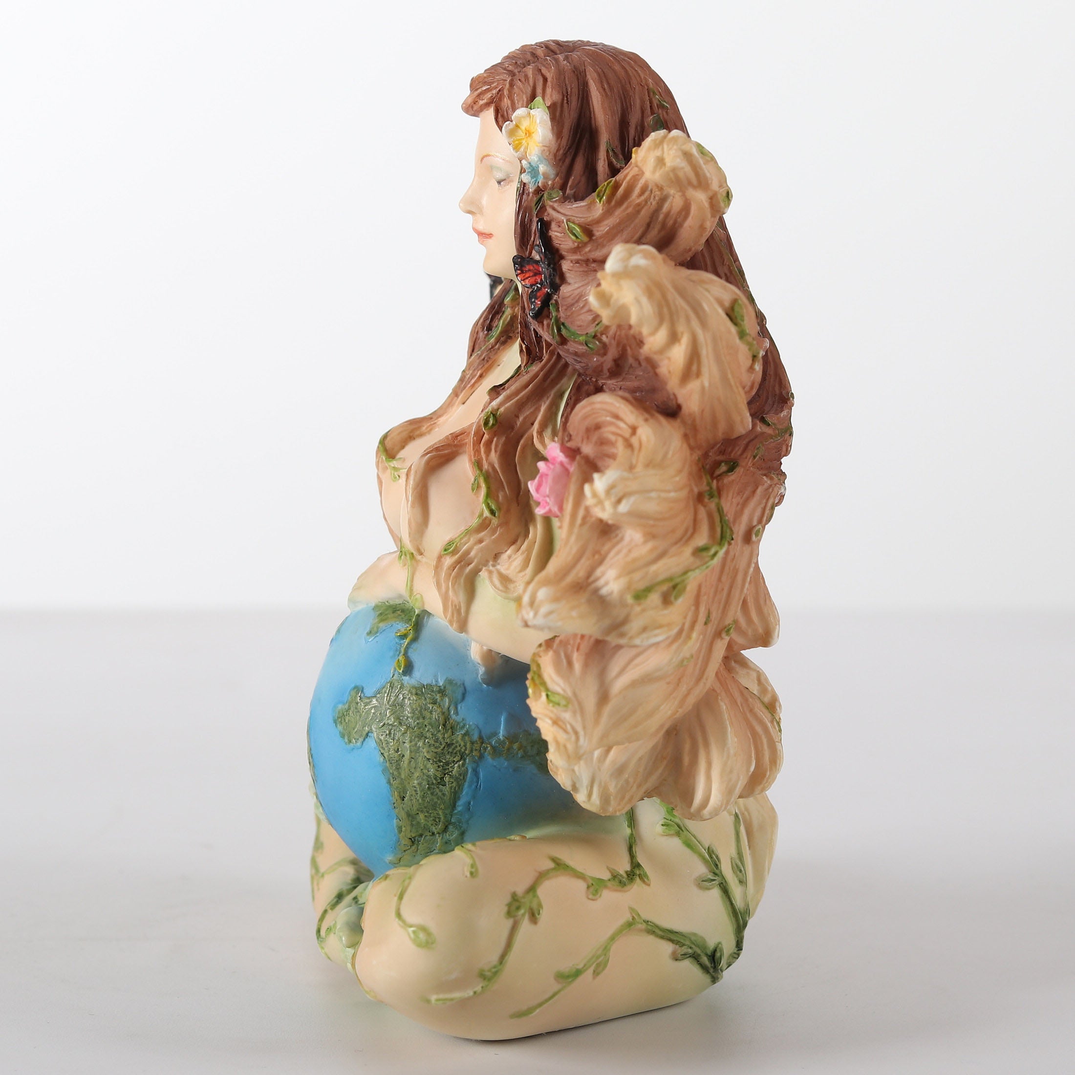 Sitting Pregnant Mother Gaia With Butterflies