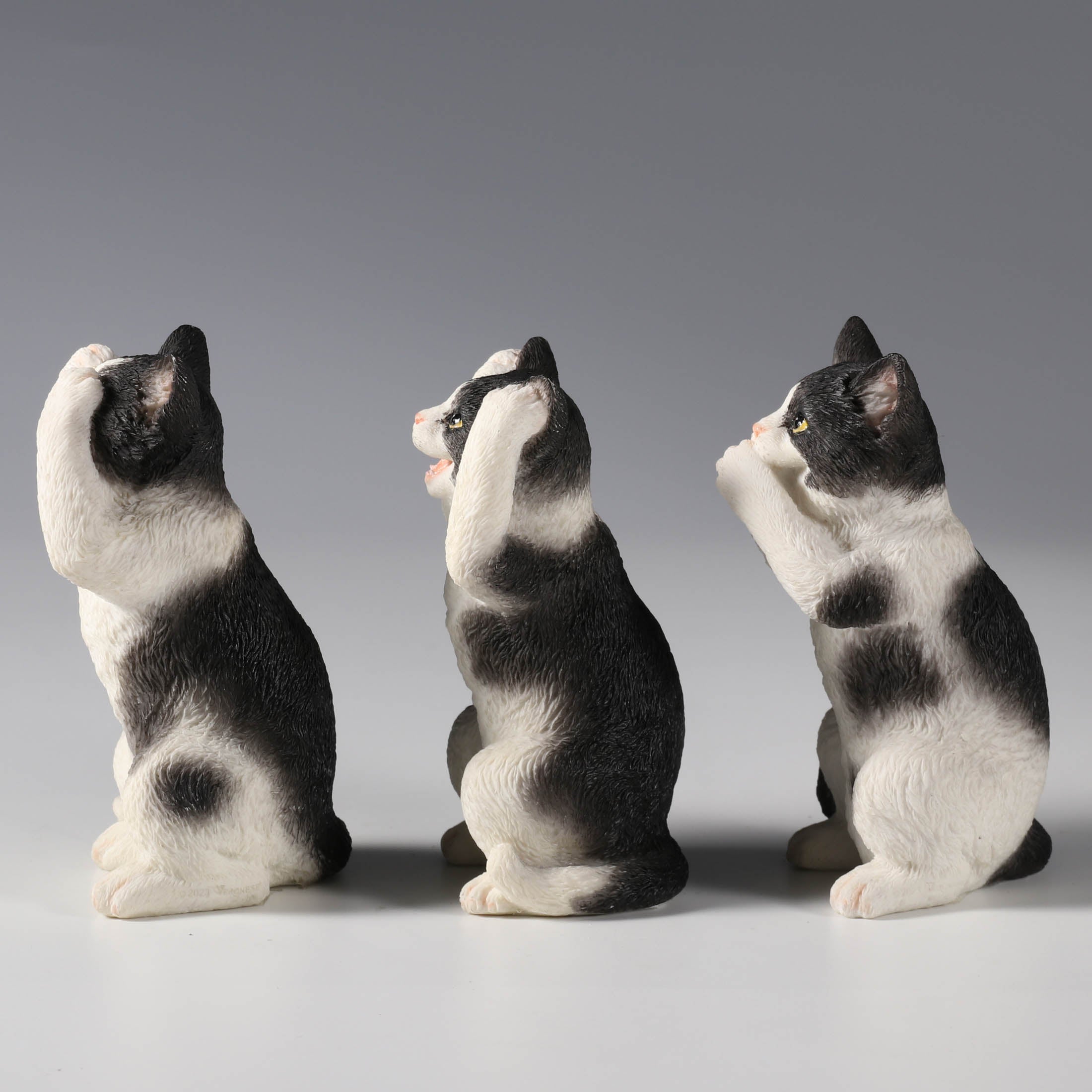 Three Striped Kittens See No Hear No Speak No Evil (Set of 3)