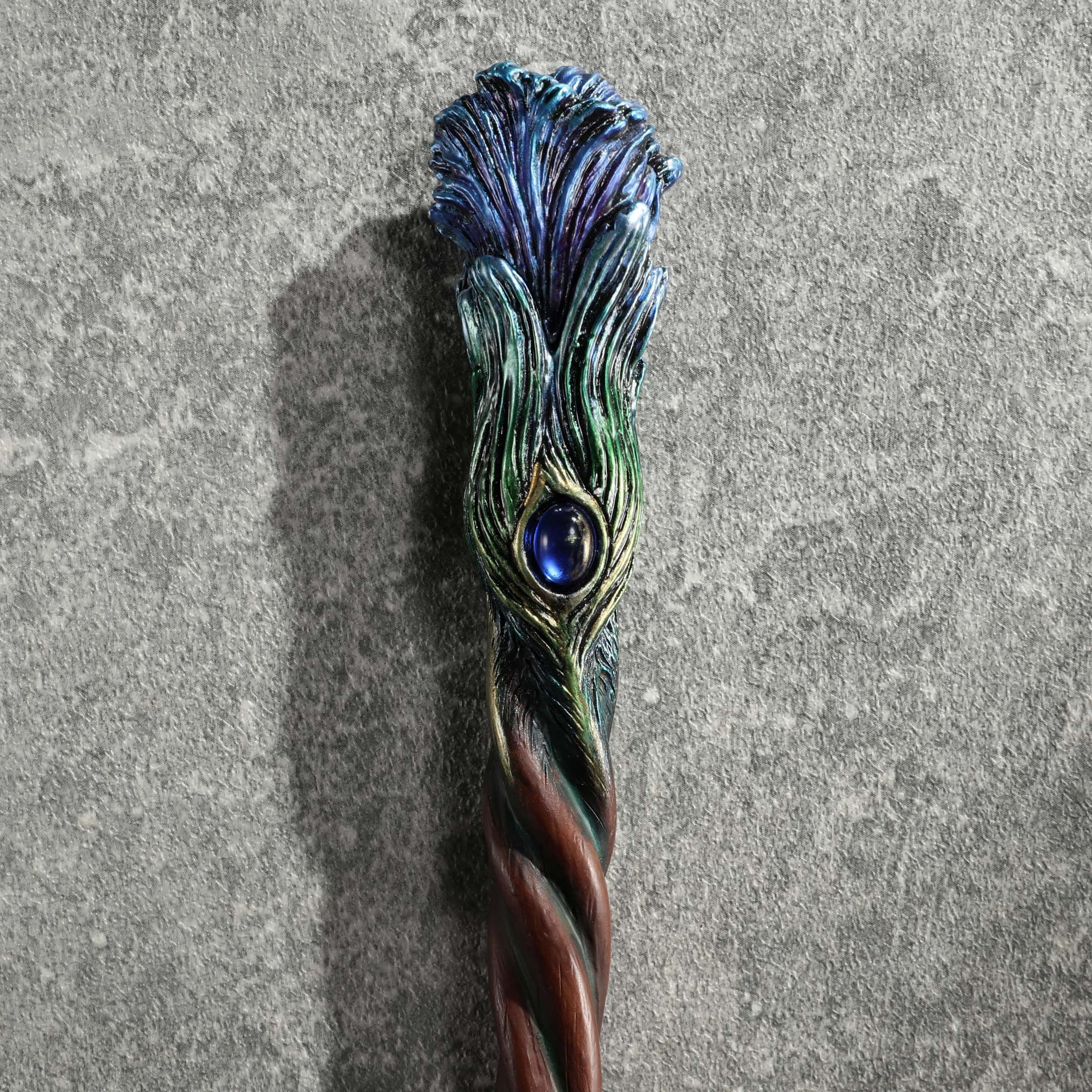 Sapphire Plume Peacock Wand