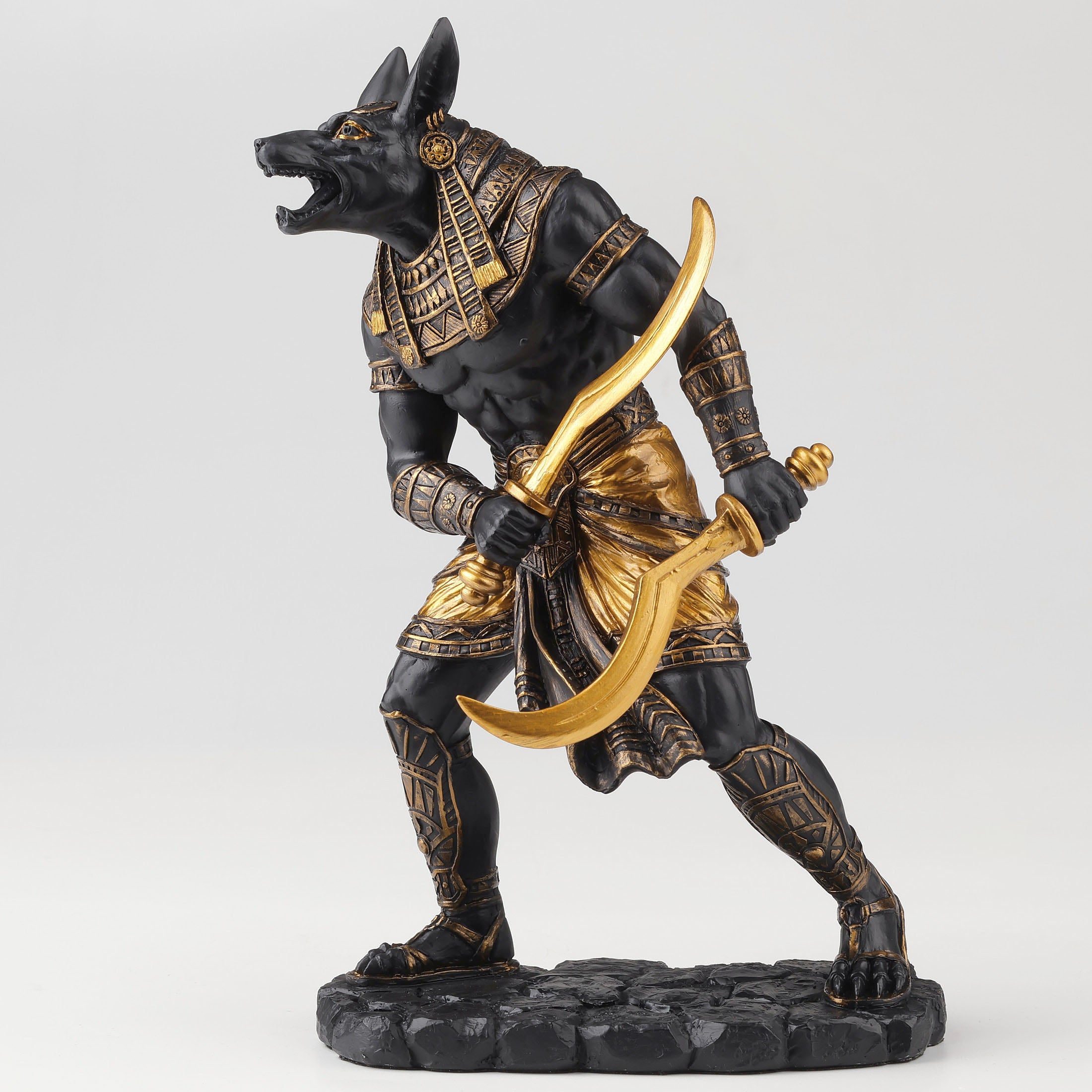 Egyptian God Anubis Dual Wielding Khopeshes
