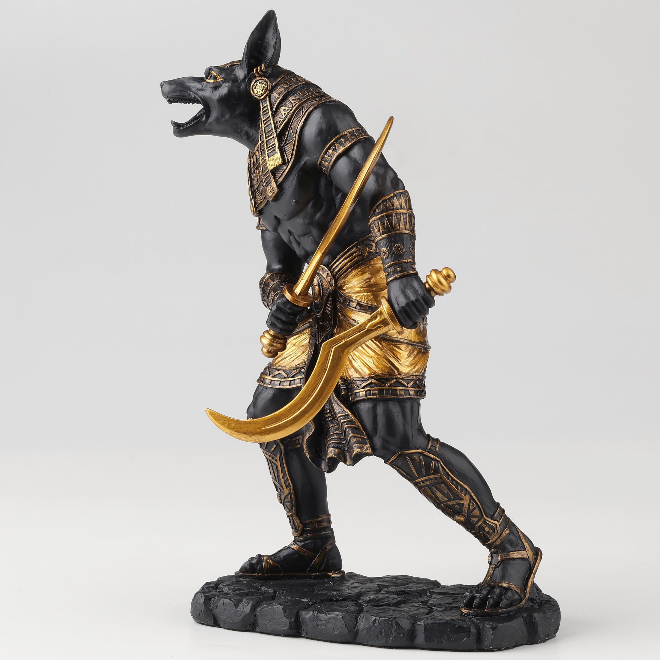 Egyptian God Anubis Dual Wielding Khopeshes