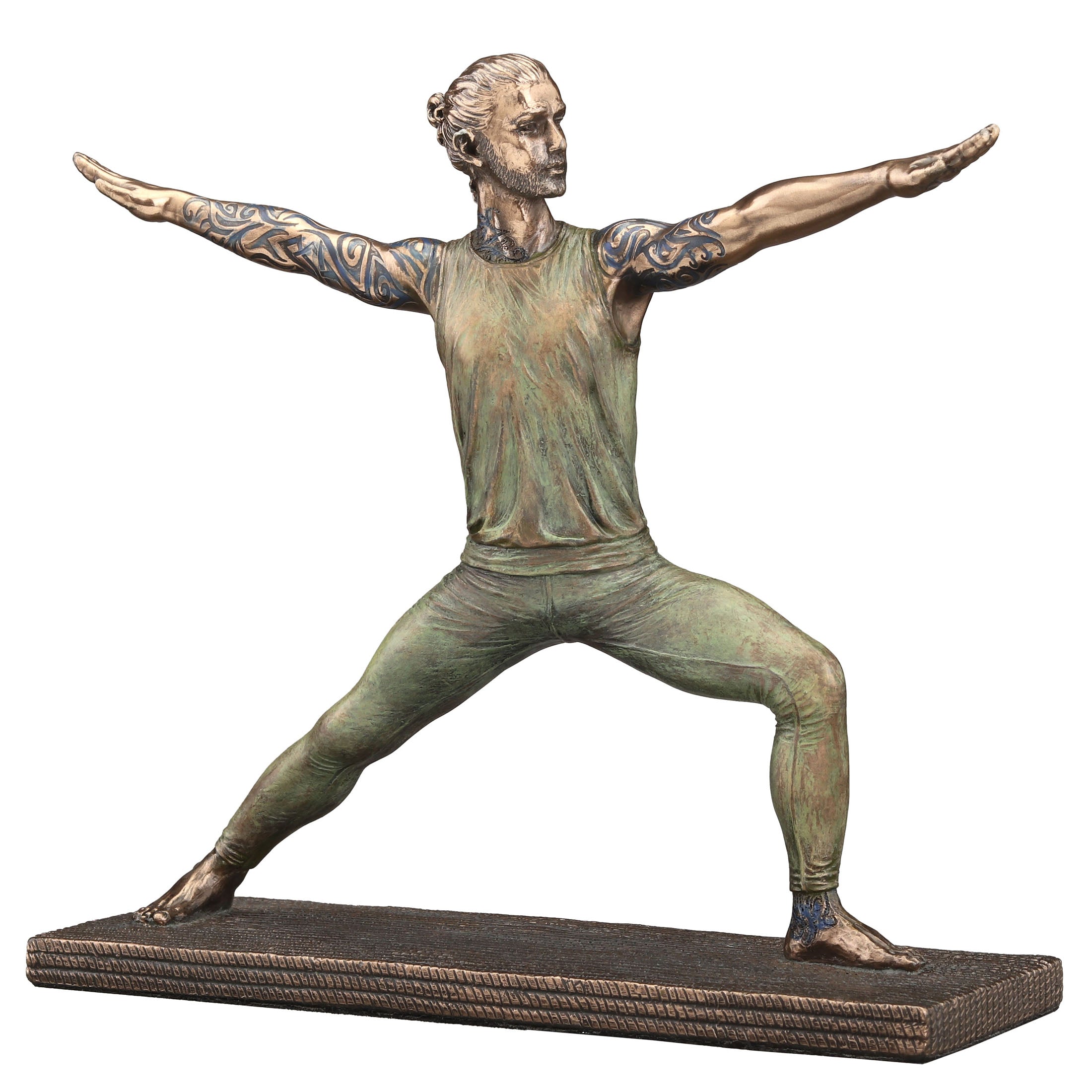 Yoga Tattooed Male Warrior Pose