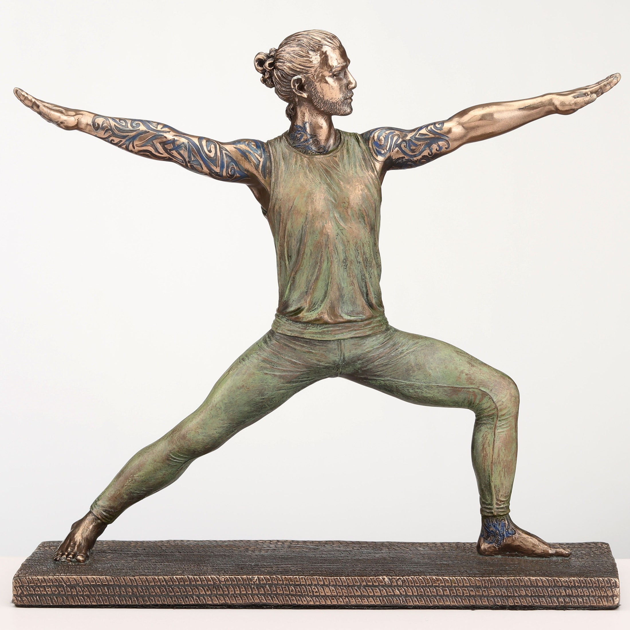 Yoga Tattooed Male Warrior Pose