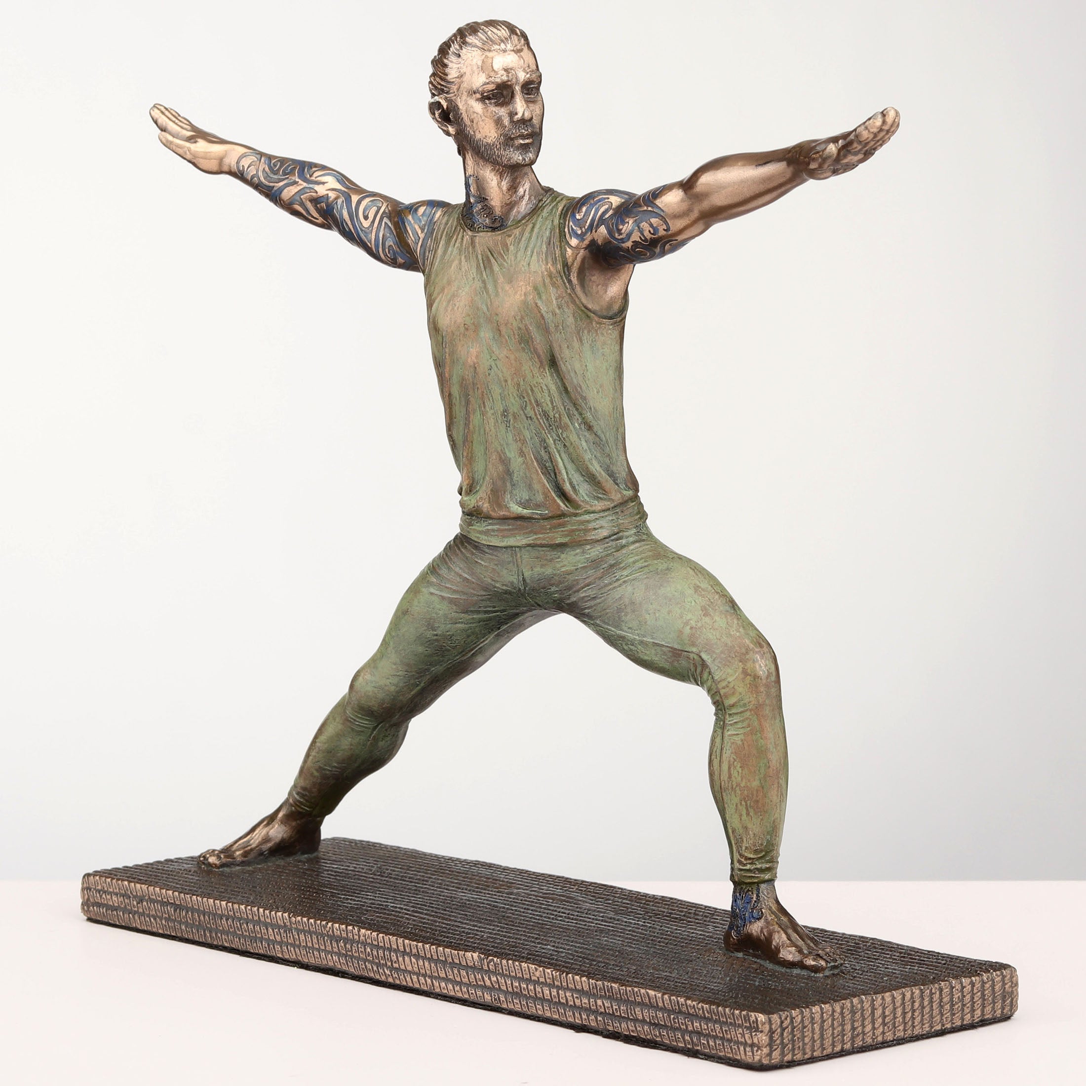 Yoga Tattooed Male Warrior Pose