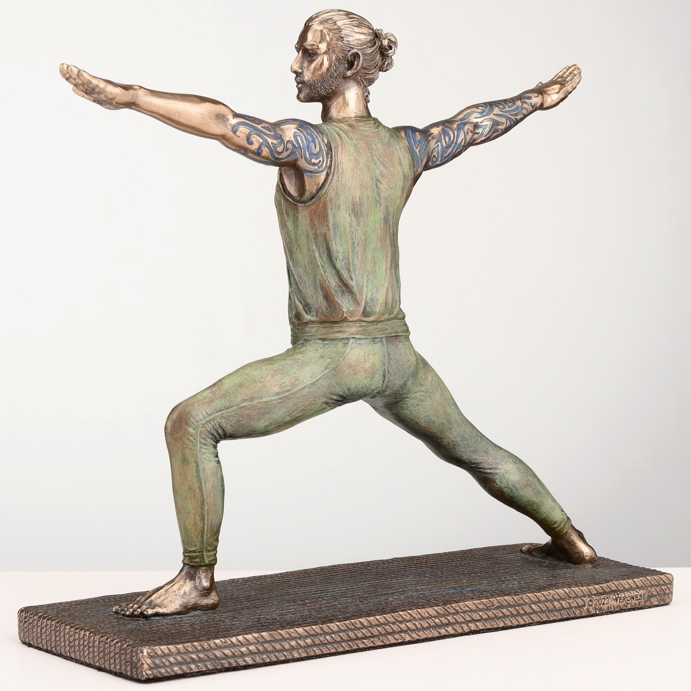 Yoga Tattooed Male Warrior Pose
