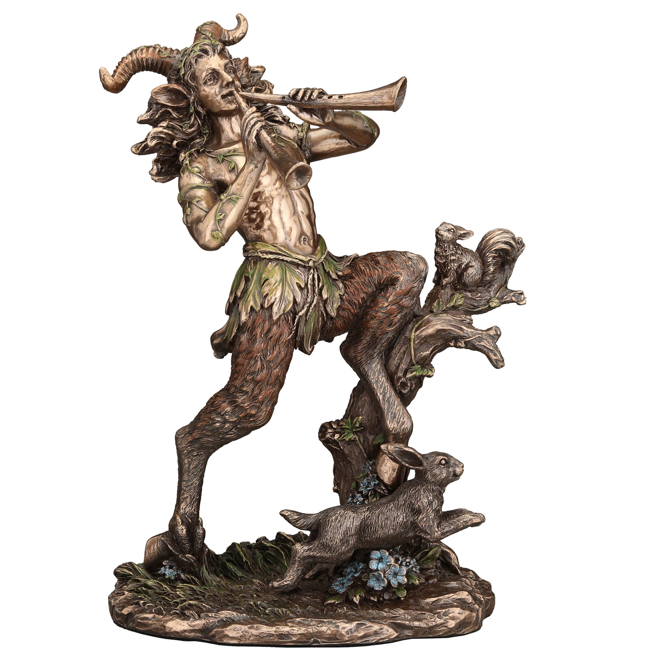 Satyr The Greek God Of The Woods Playing The Aulos