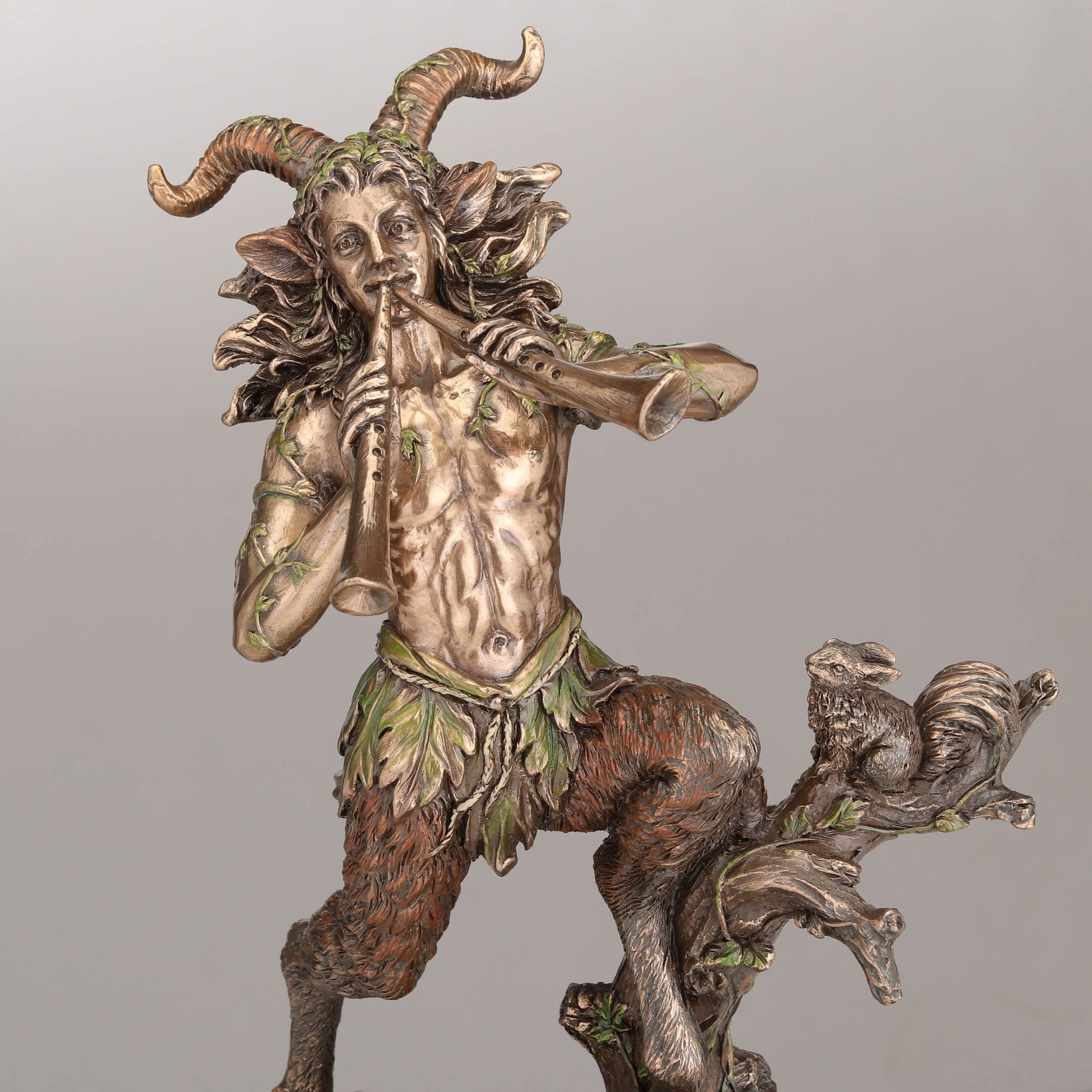 Satyr The Greek God Of The Woods Playing The Aulos