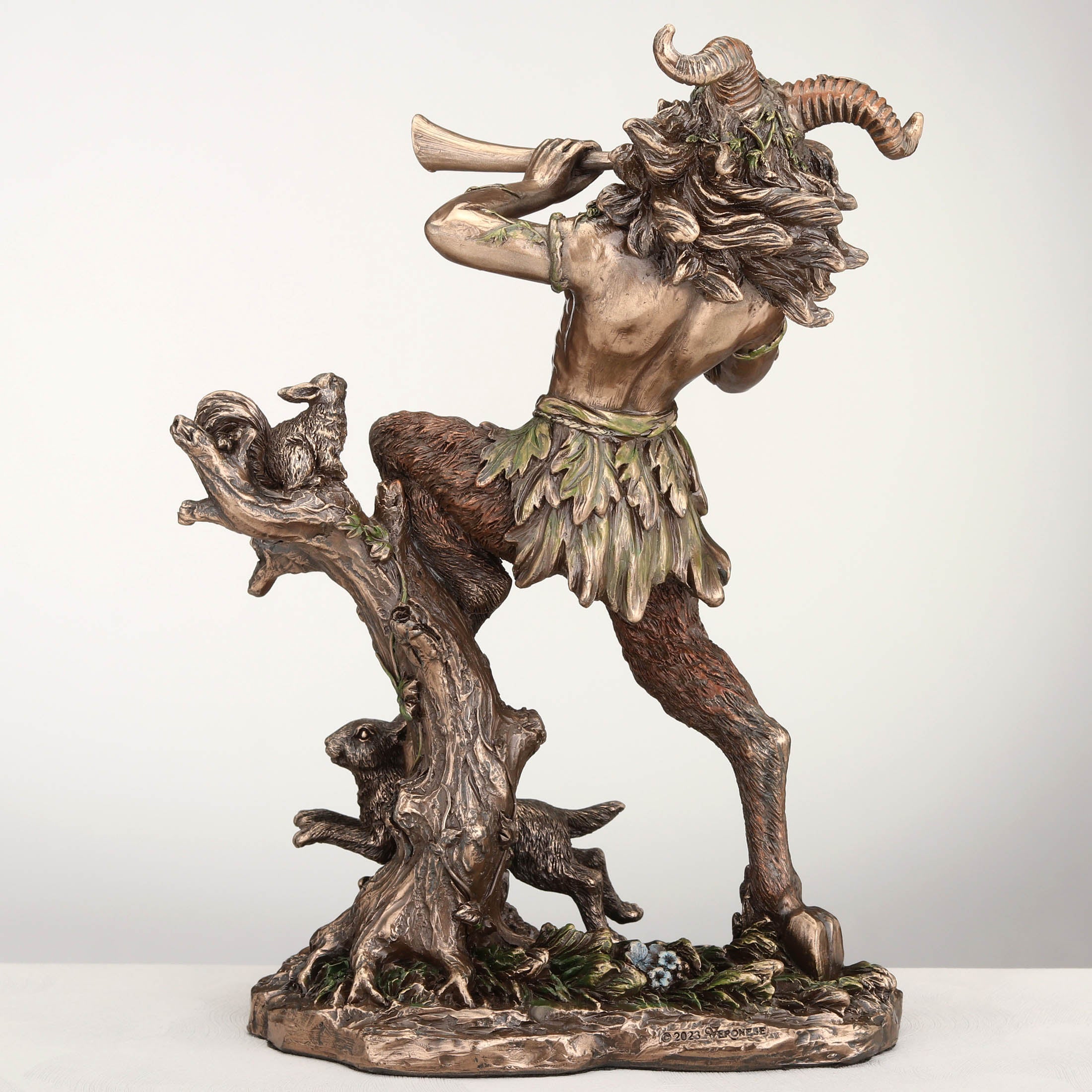 Satyr The Greek God Of The Woods Playing The Aulos