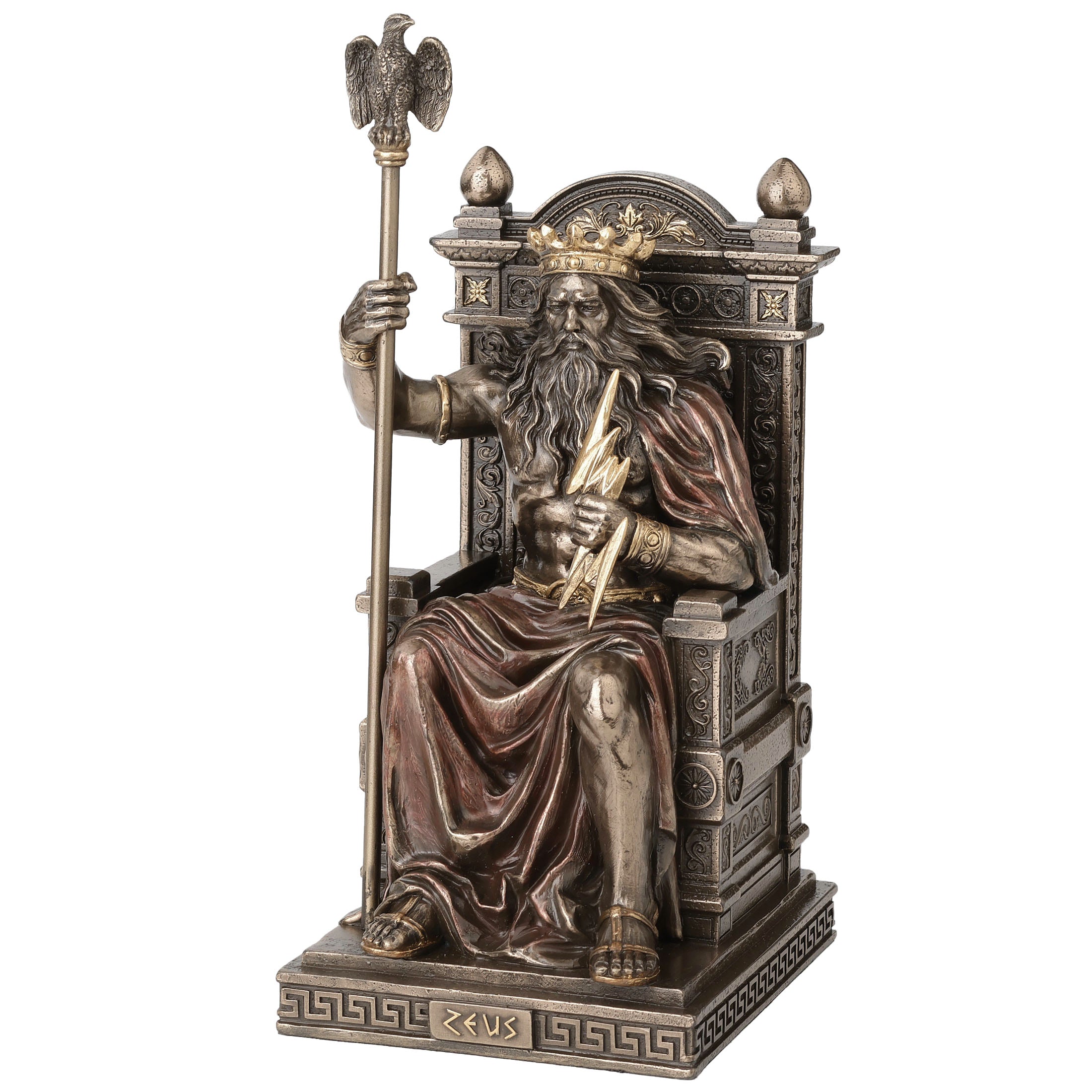 Zeus Holding Thunderbolt Sitting On Throne
