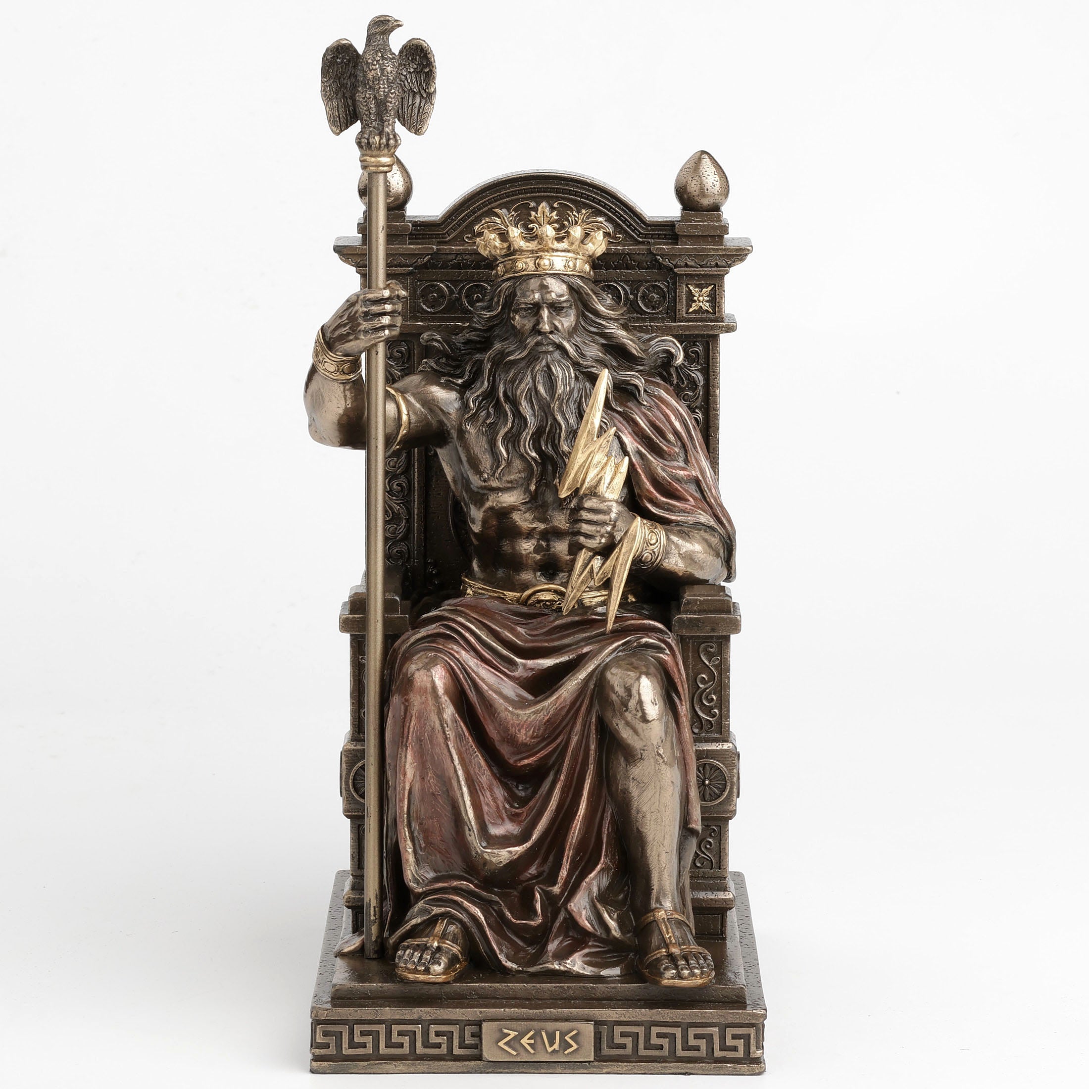 Zeus Holding Thunderbolt Sitting On Throne