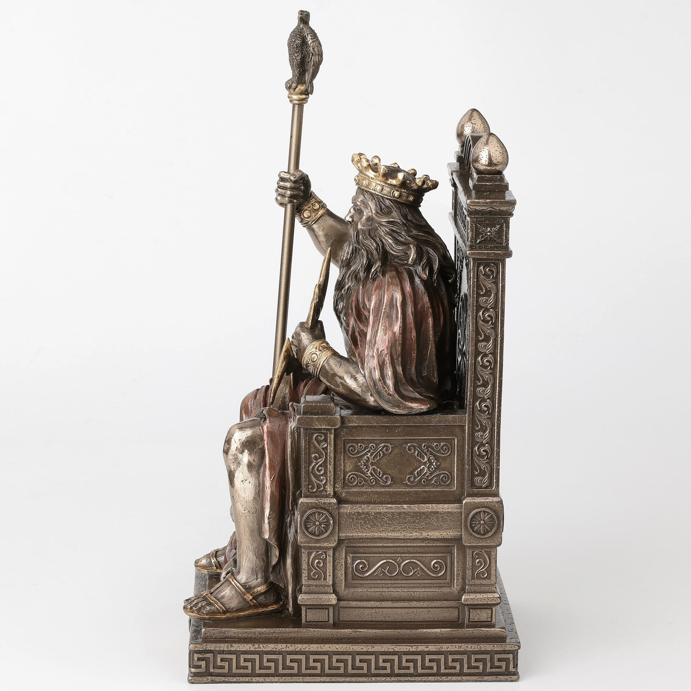Zeus Holding Thunderbolt Sitting On Throne