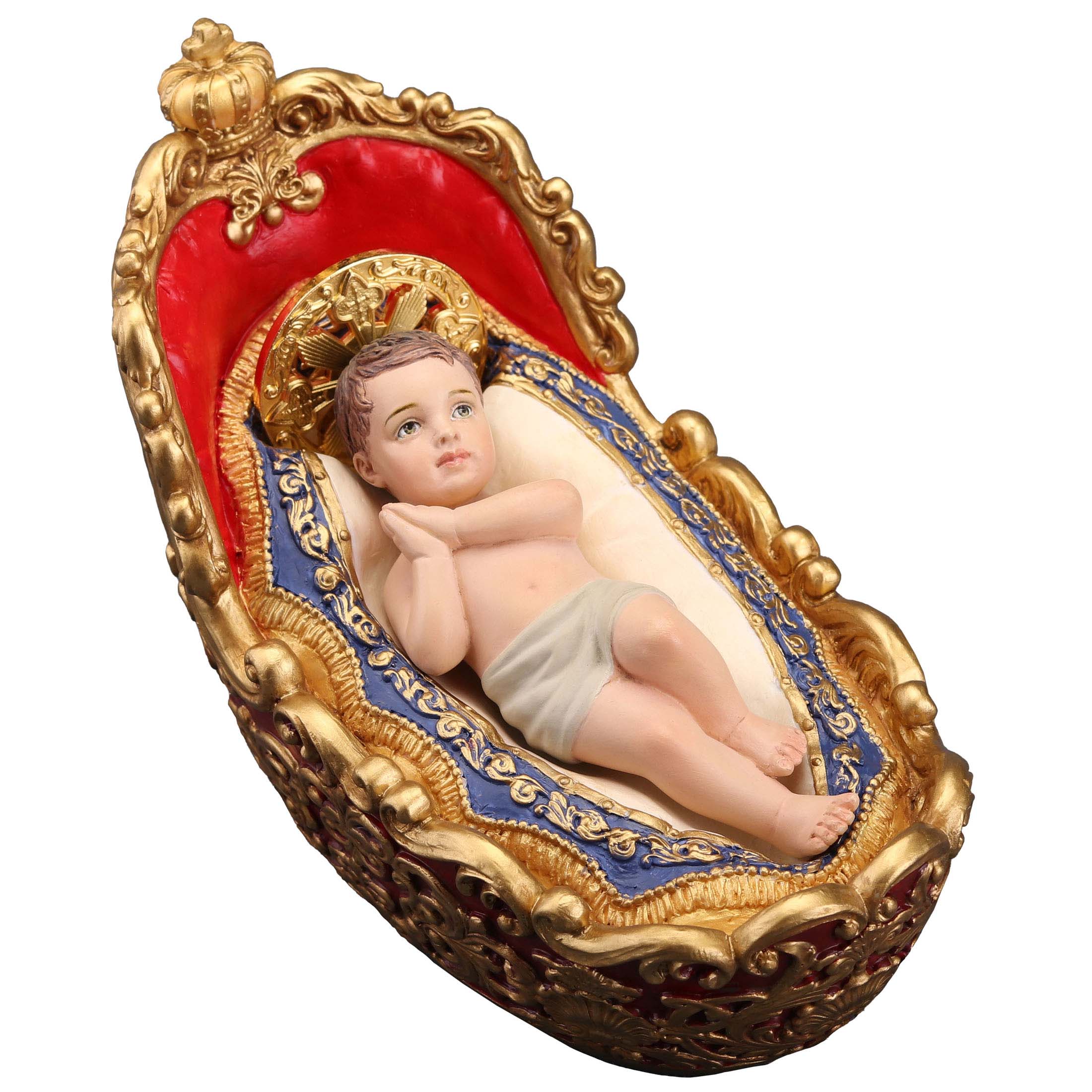 Infant Jesus Golden Halo And The Holy Manger