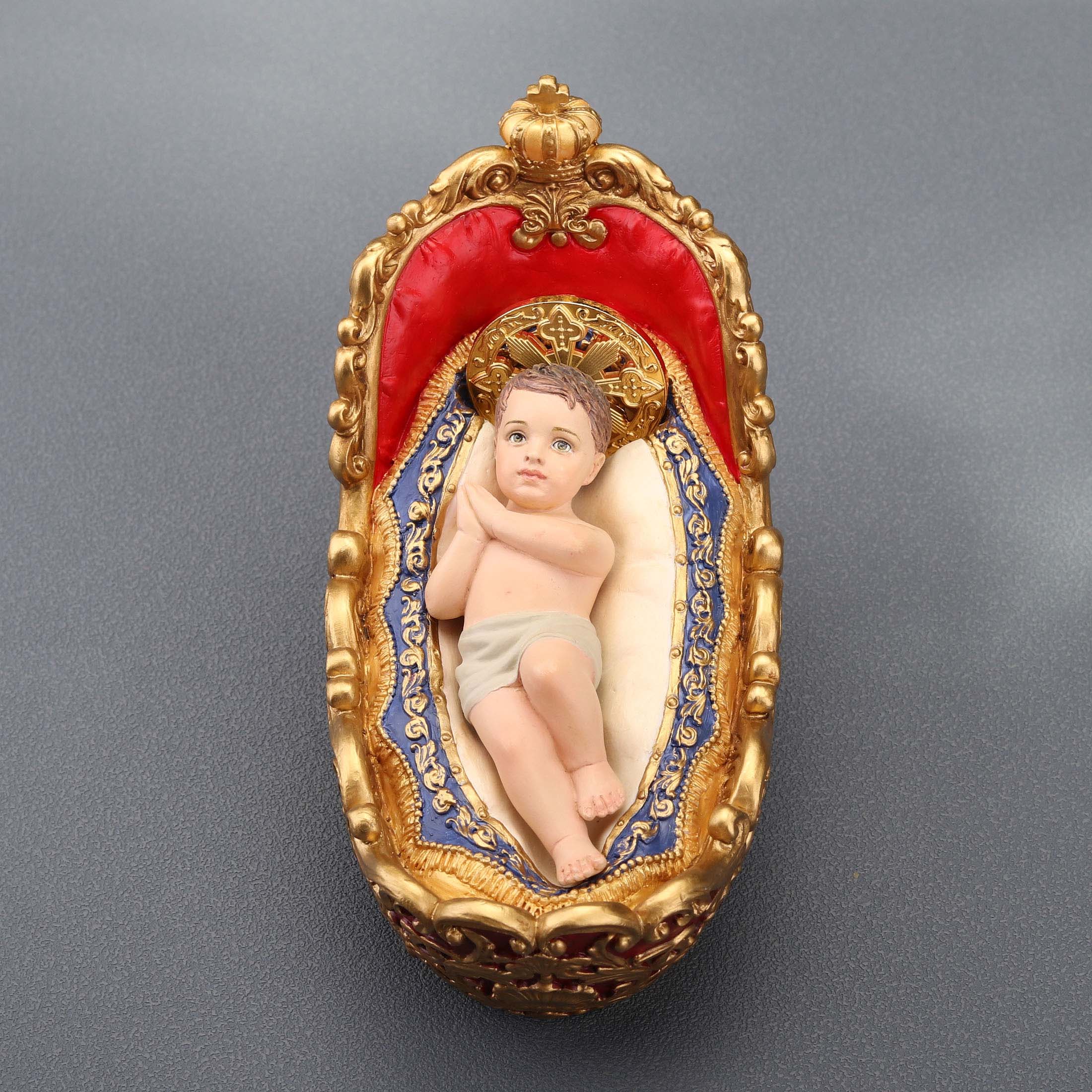 Infant Jesus Golden Halo And The Holy Manger