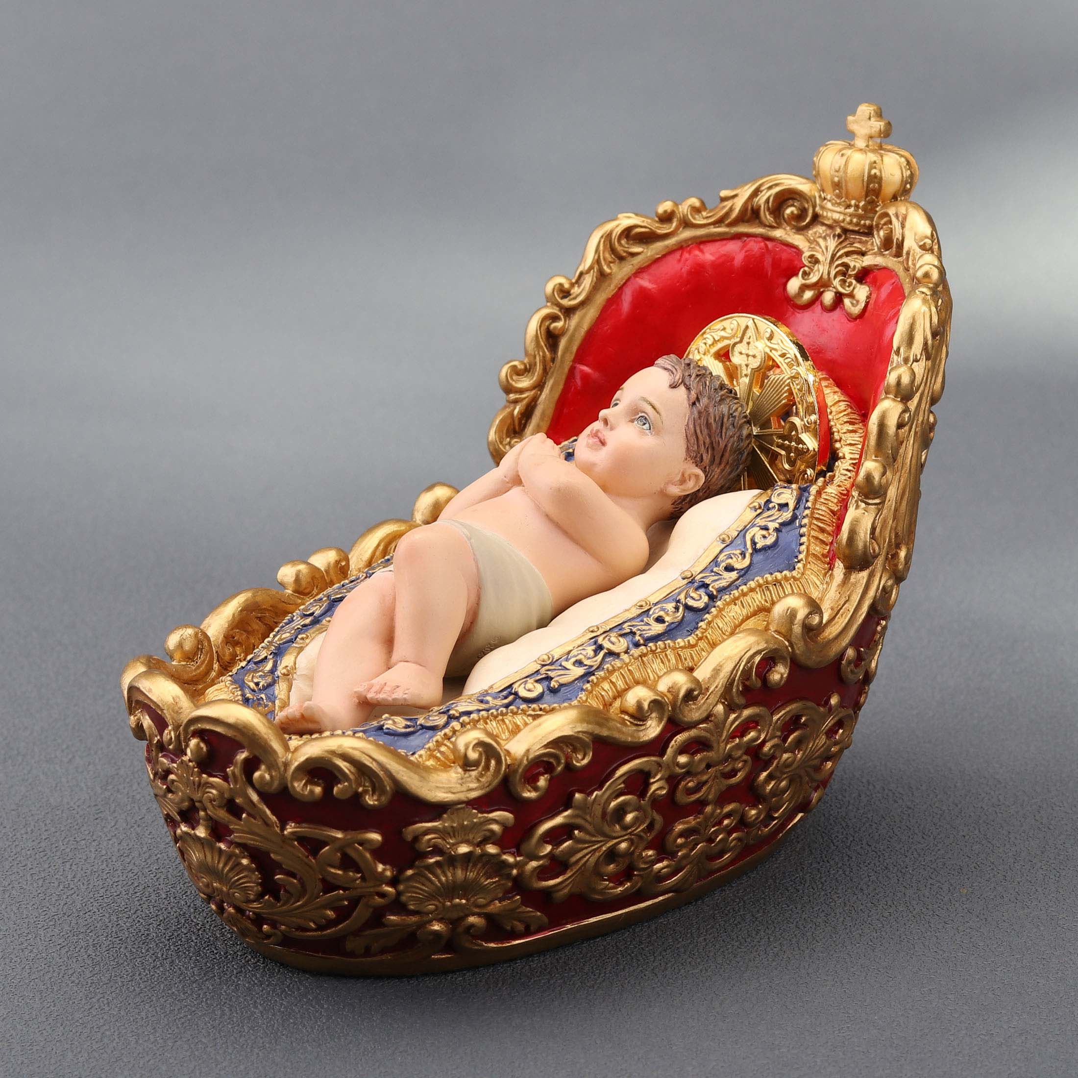 Infant Jesus Golden Halo And The Holy Manger