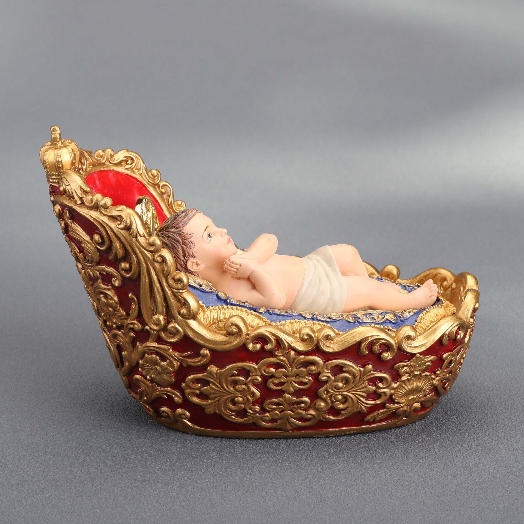 Infant Jesus Golden Halo And The Holy Manger
