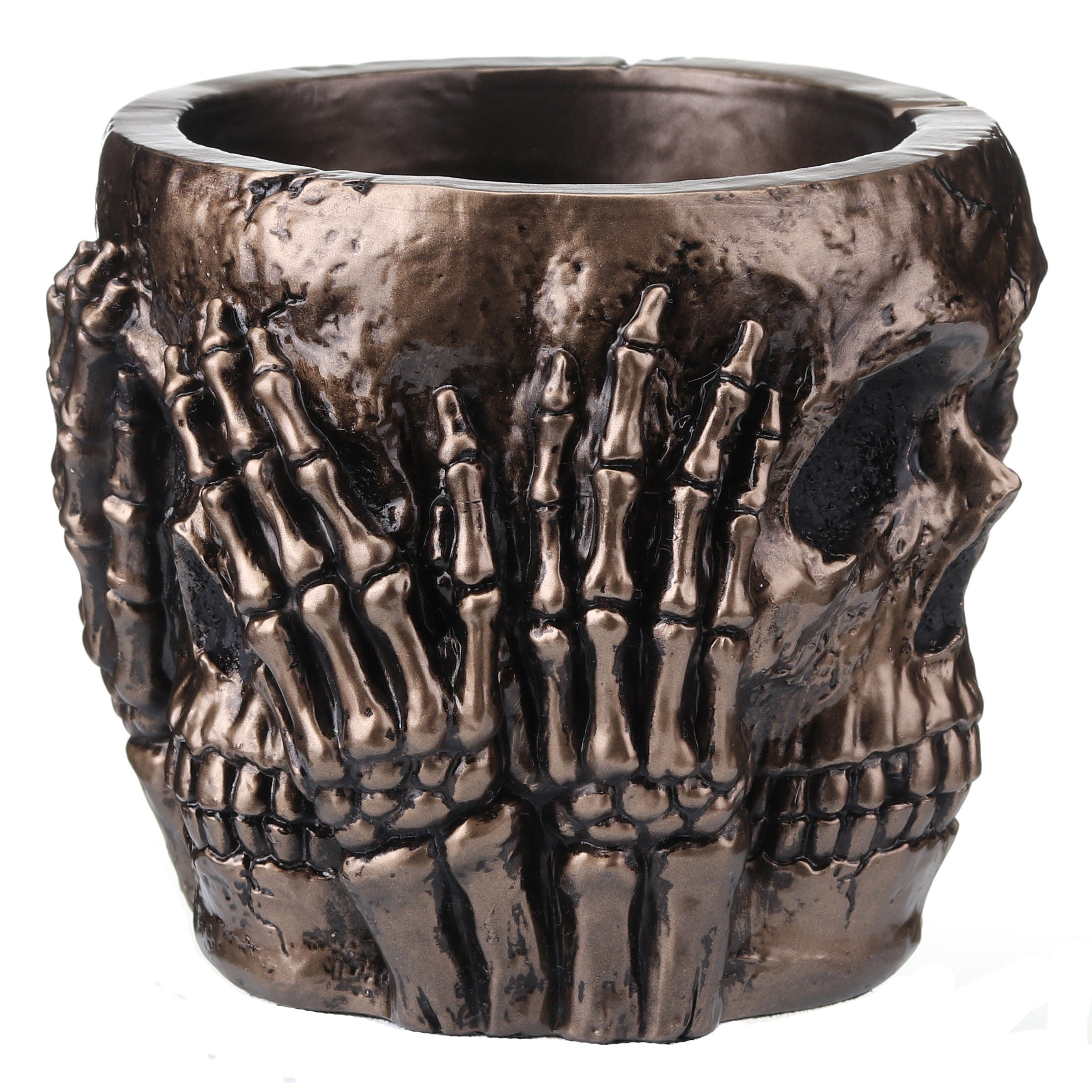 See Hear Speak No Evil Skull Pen Holder