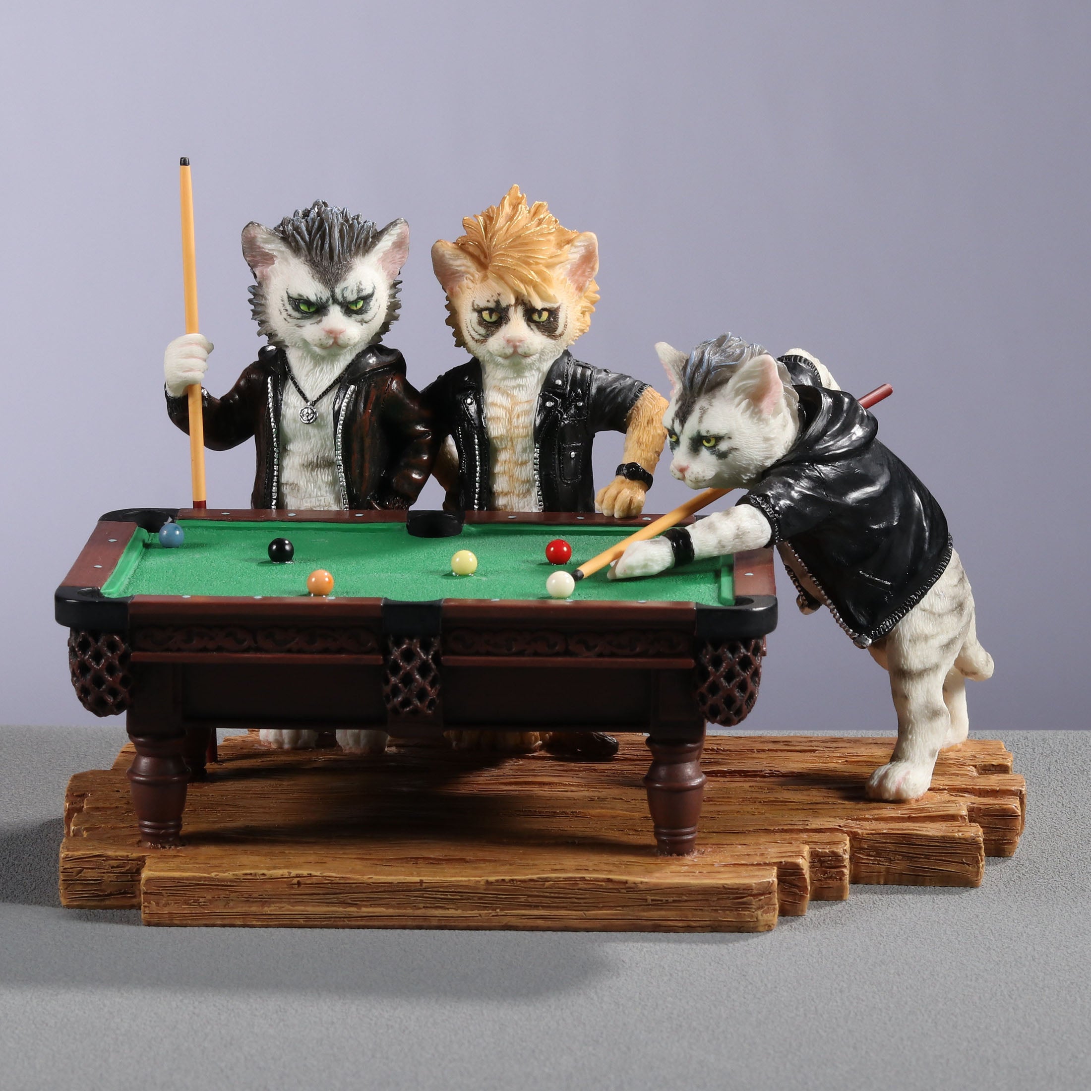 Edgy Cats Playing Pool