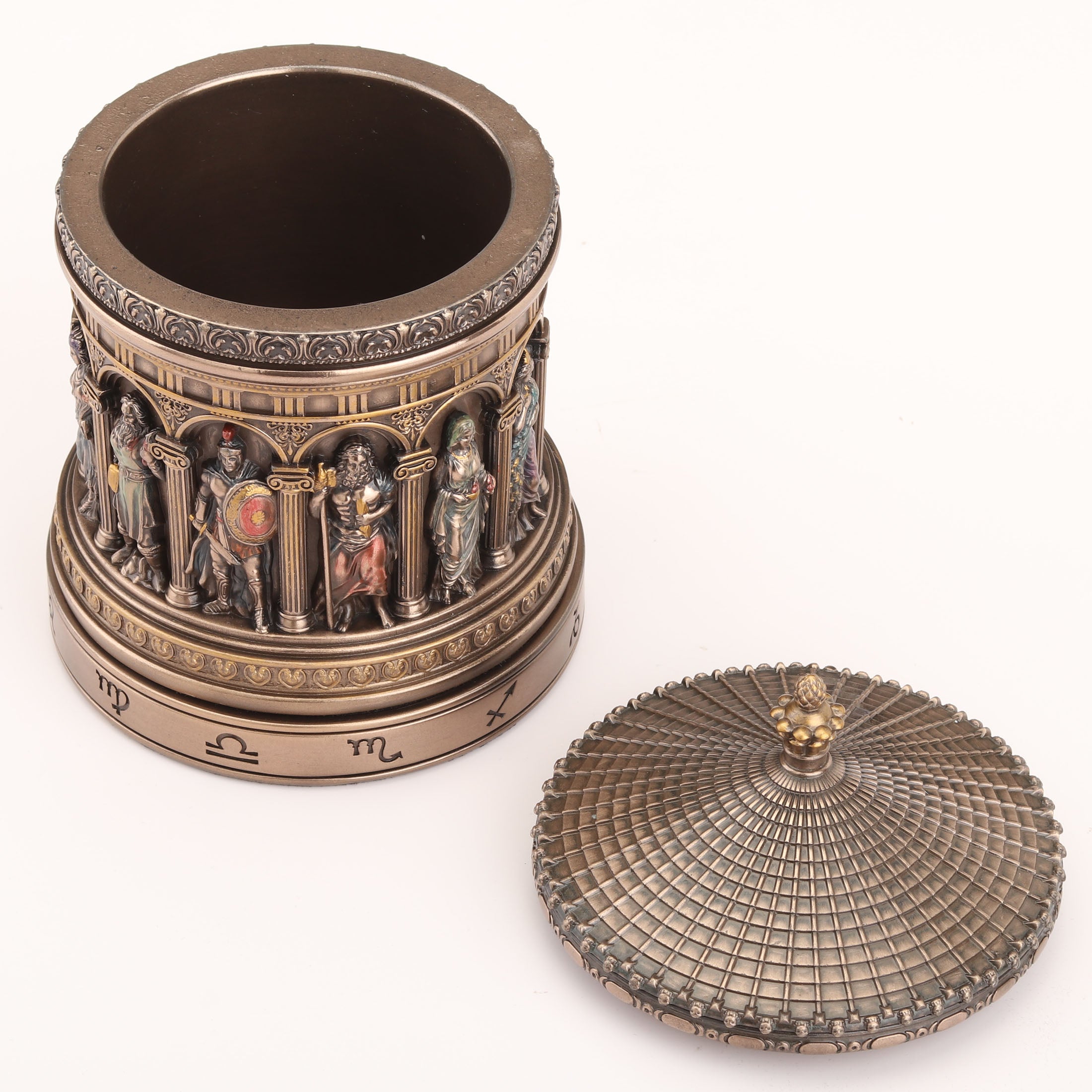 Greek Pantheon Zodiac Rotunda Rotating Trinket Box