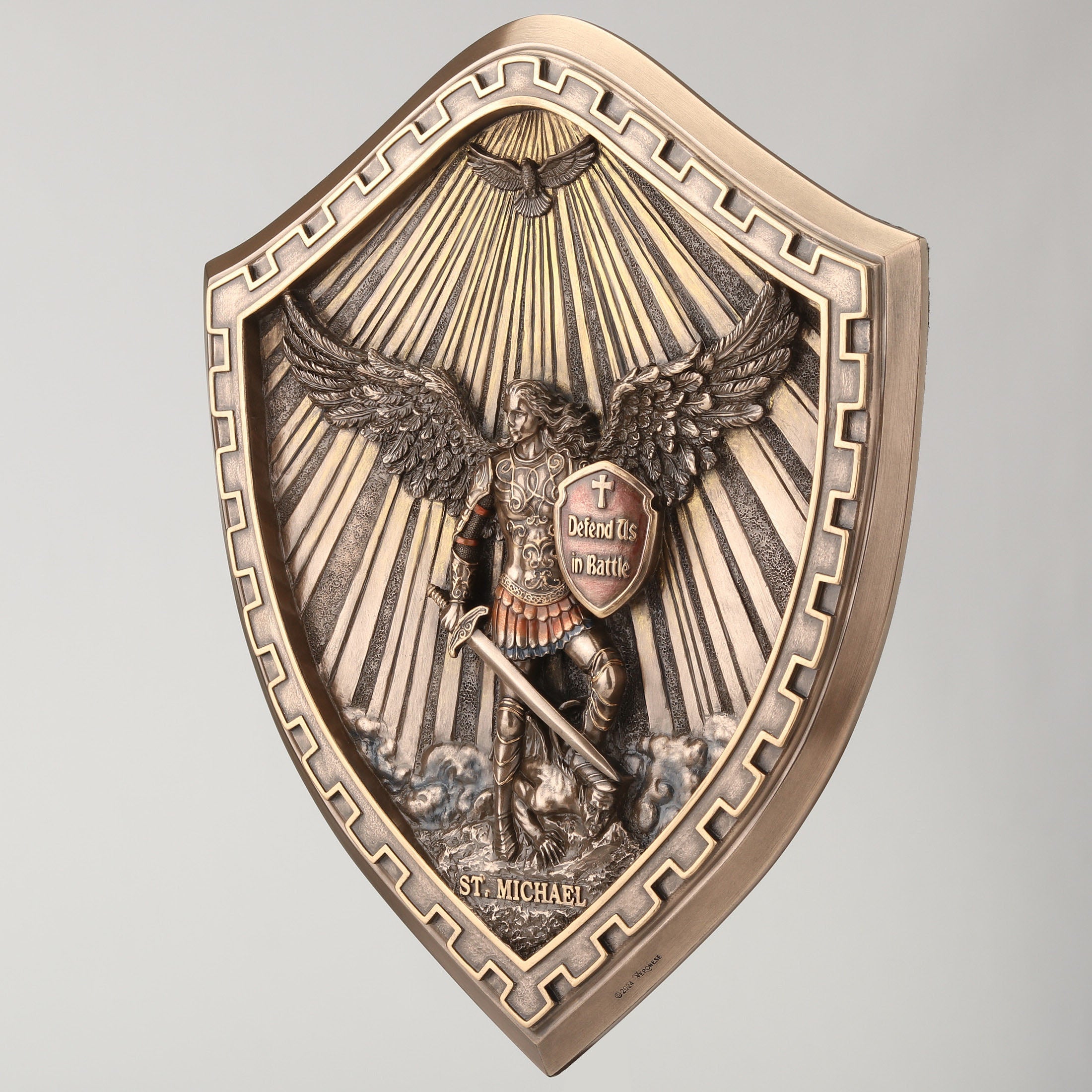 Saint Michael Crested Shield Wall Plaque