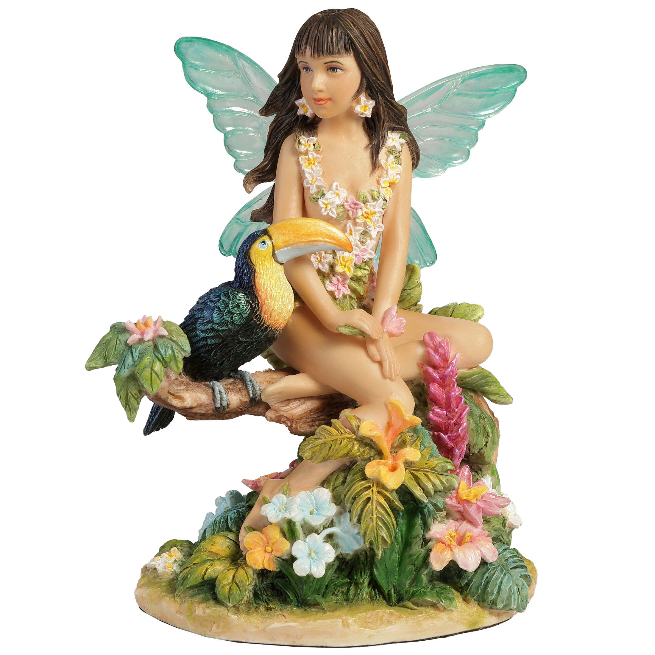 Tropical Cyan Fairy With A Toucan