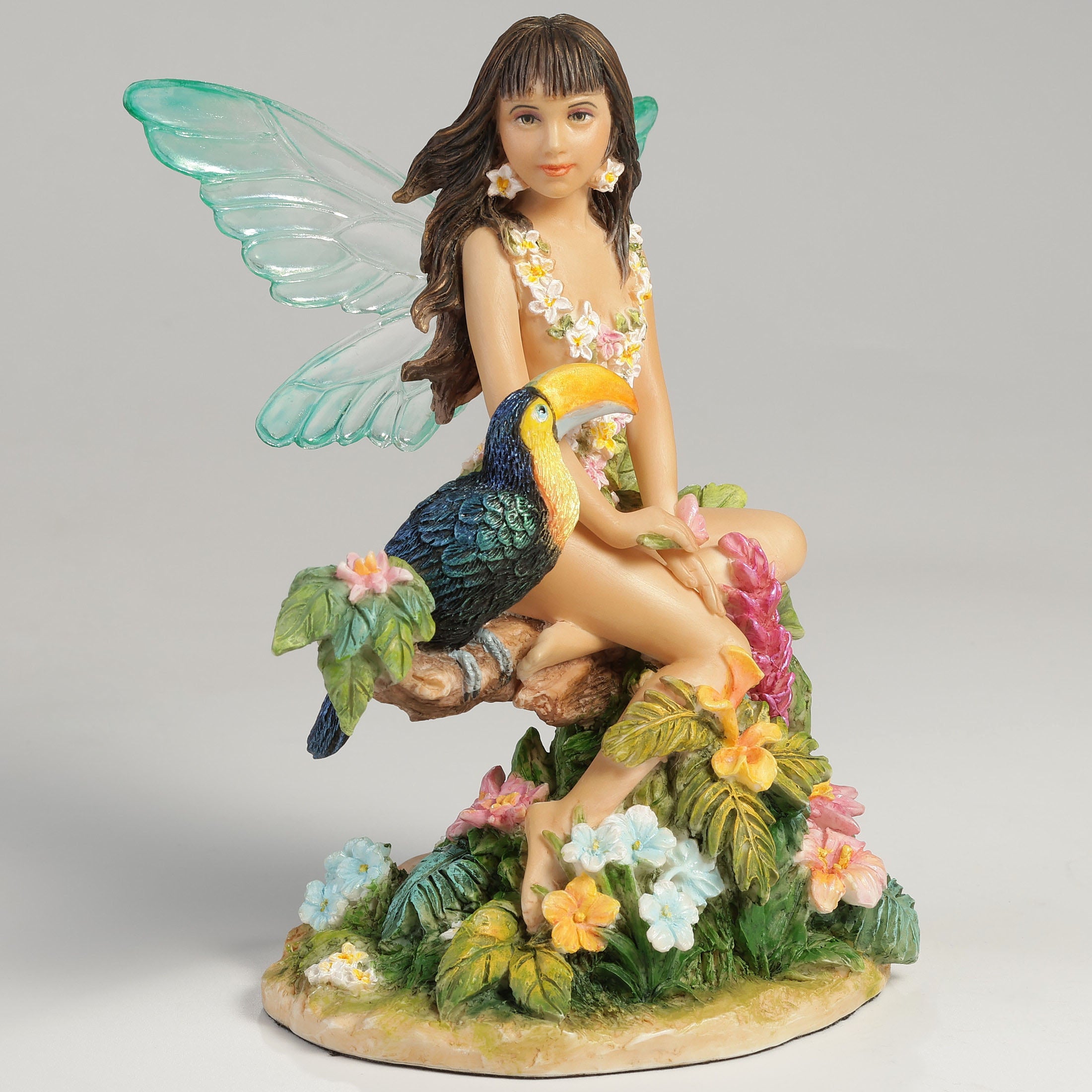 Tropical Cyan Fairy With A Toucan