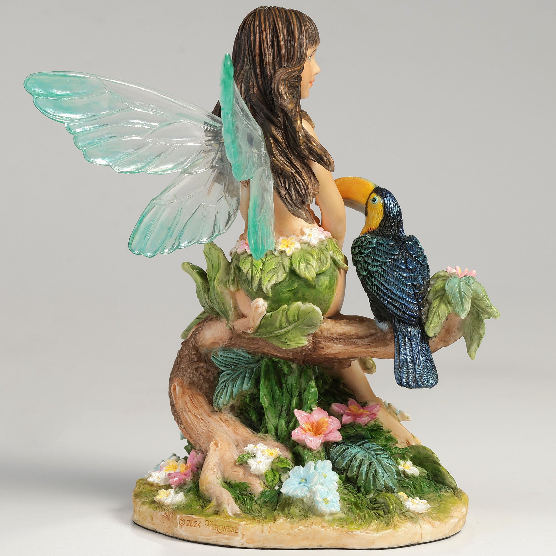 Tropical Cyan Fairy With A Toucan