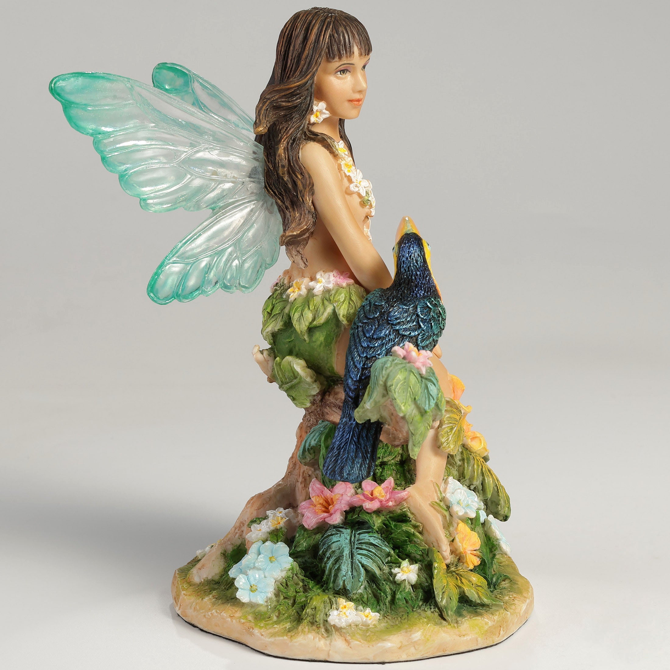 Tropical Cyan Fairy With A Toucan