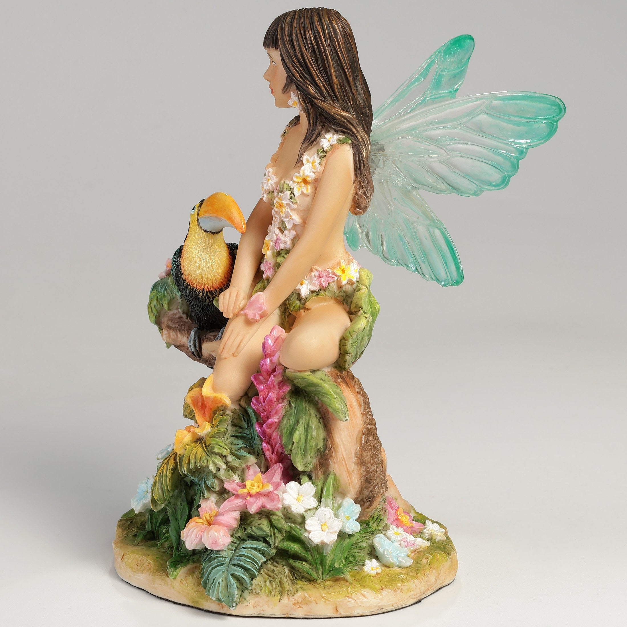 Tropical Cyan Fairy With A Toucan