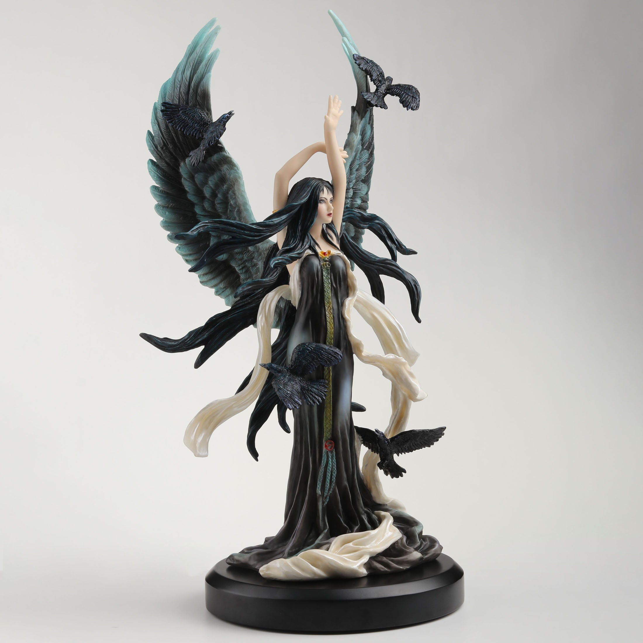 Faery of Ravens by Nene Thomas on Wooden Base