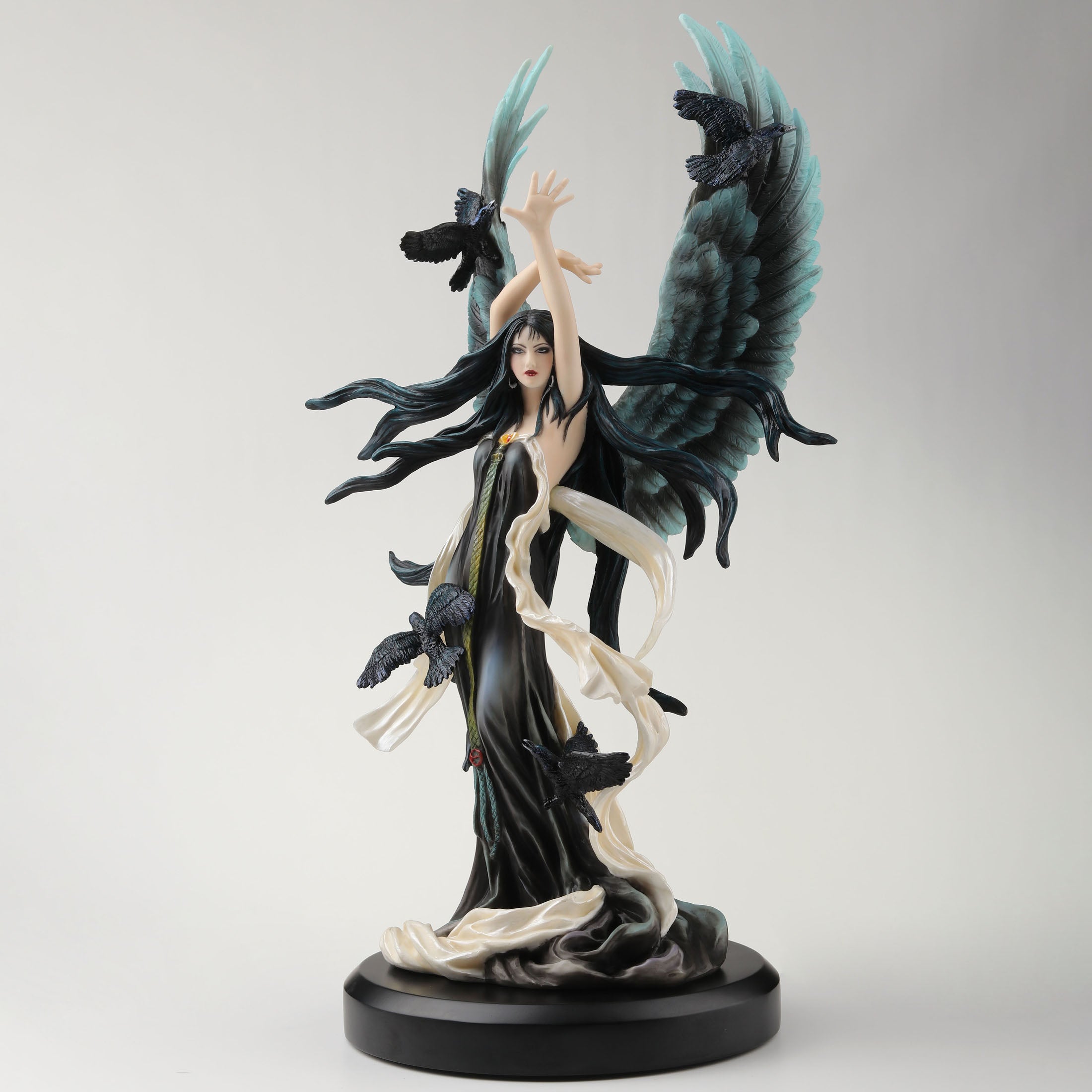 Faery of Ravens by Nene Thomas on Wooden Base