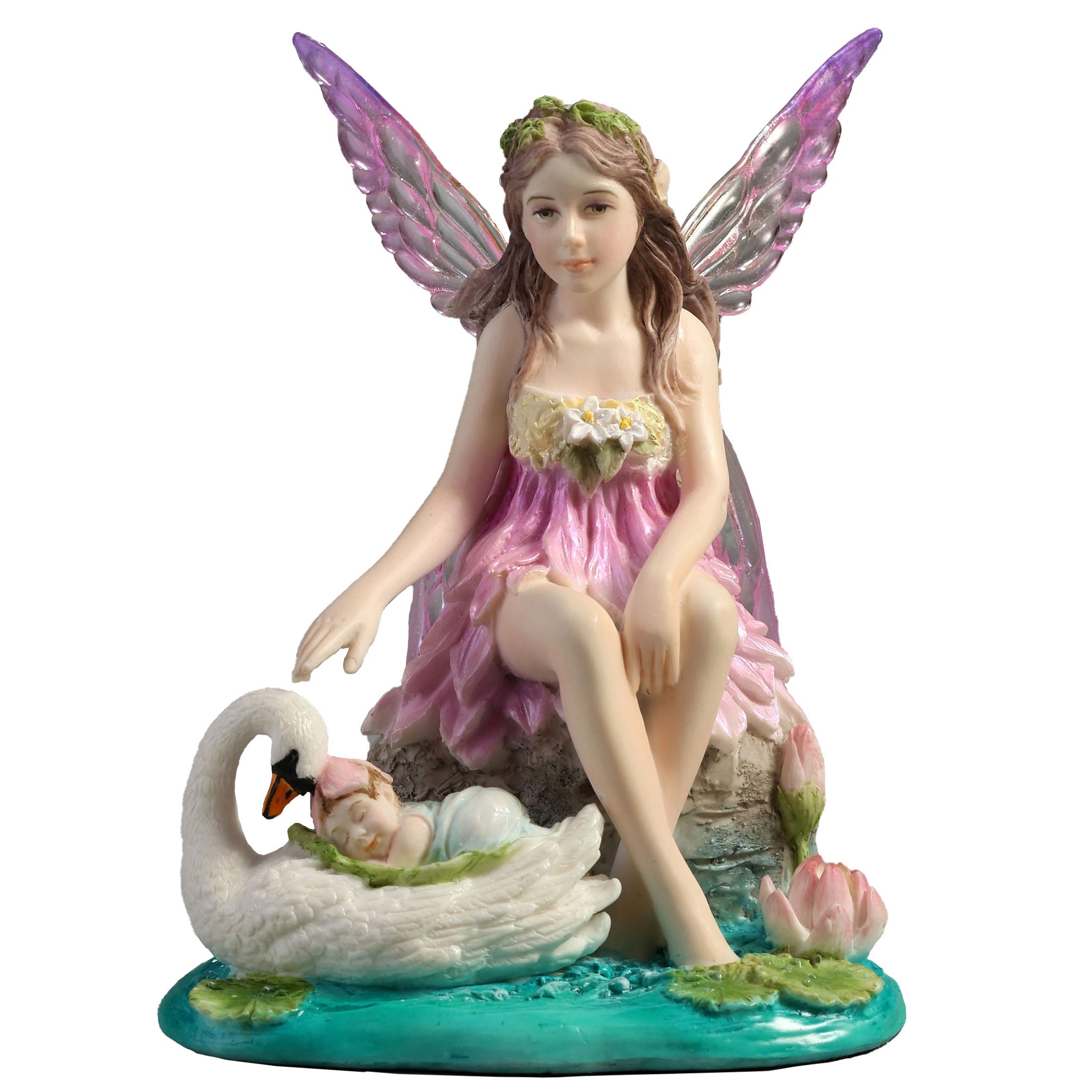 Lotus Fairy With Baby And Swan
