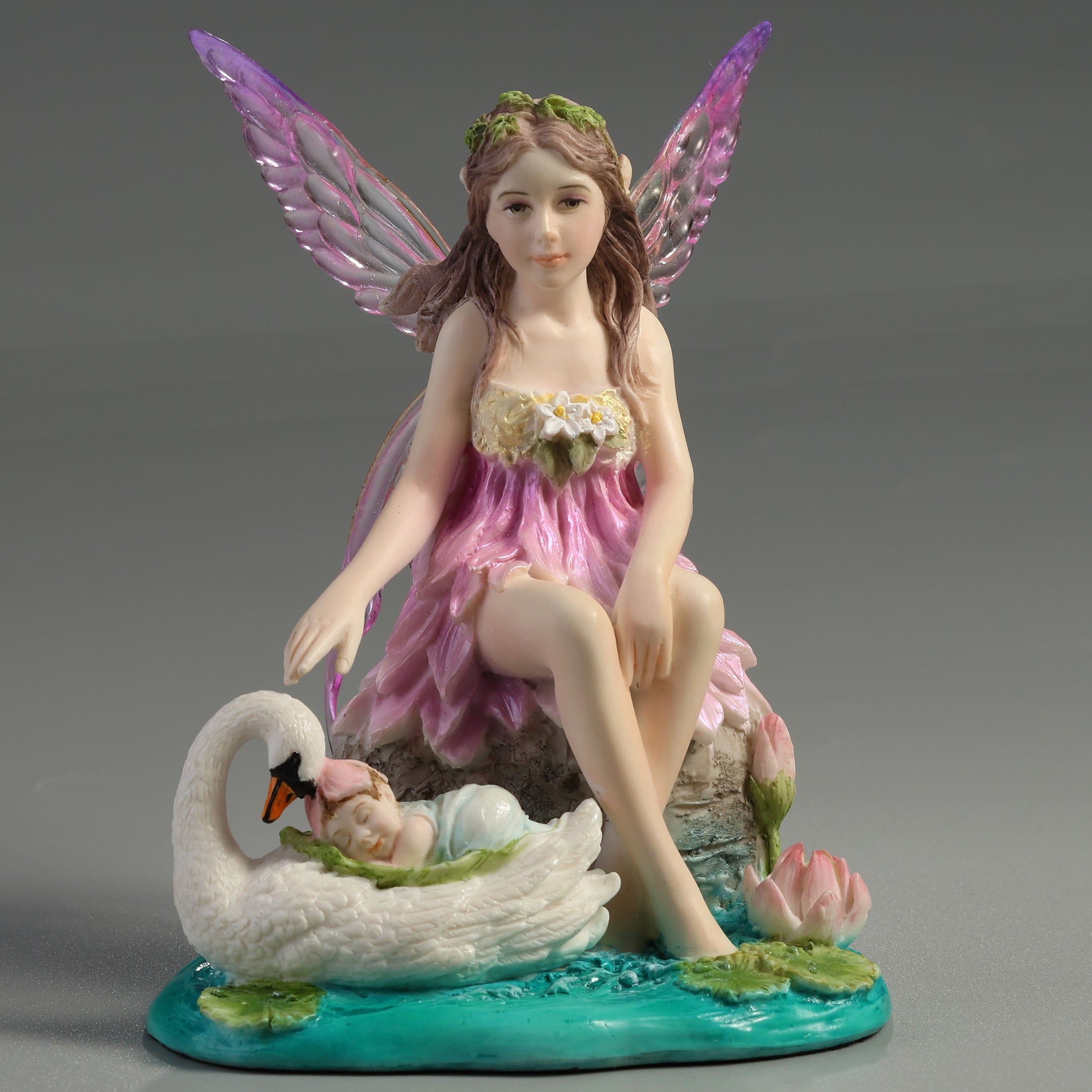 Lotus Fairy With Baby And Swan