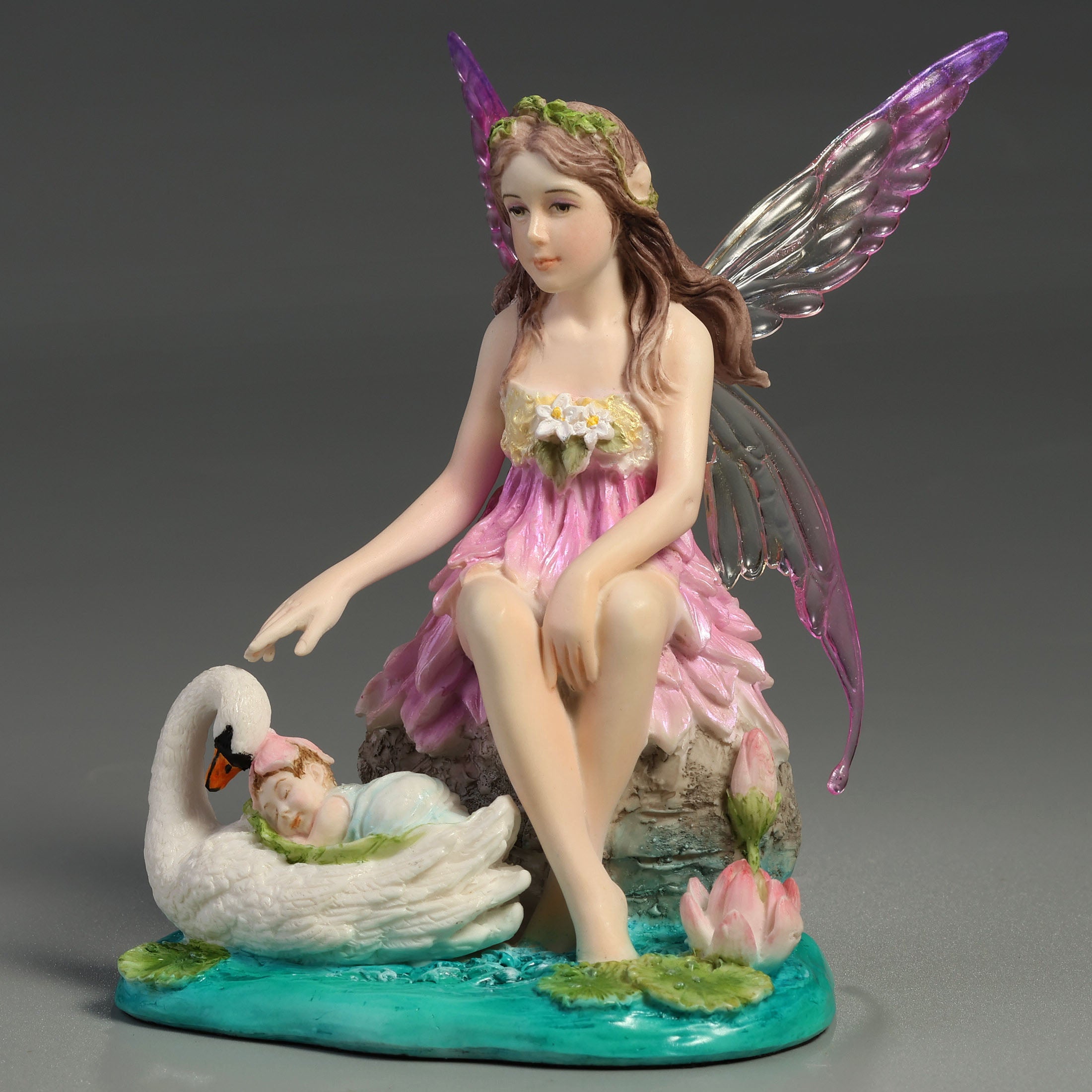 Lotus Fairy With Baby And Swan