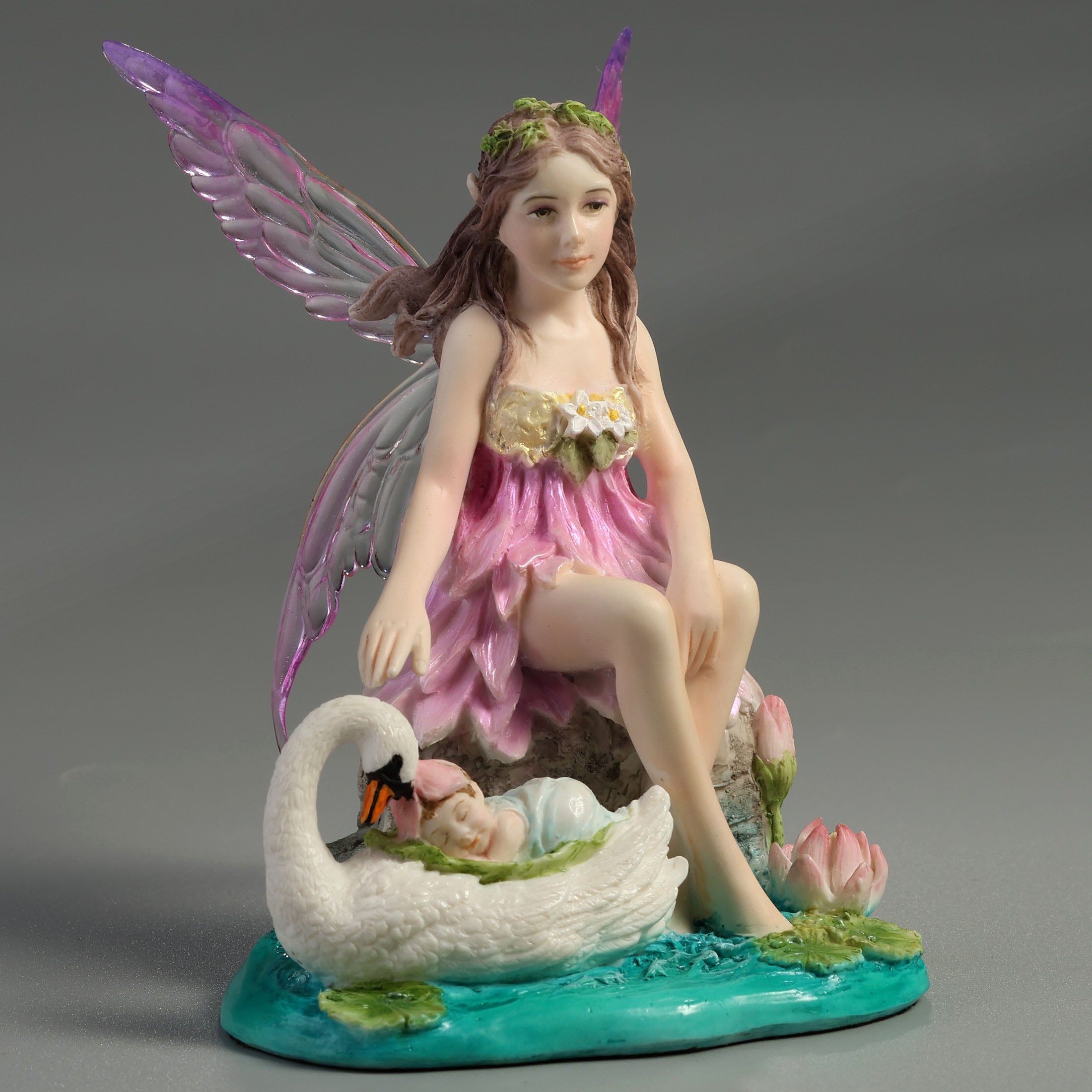 Lotus Fairy With Baby And Swan