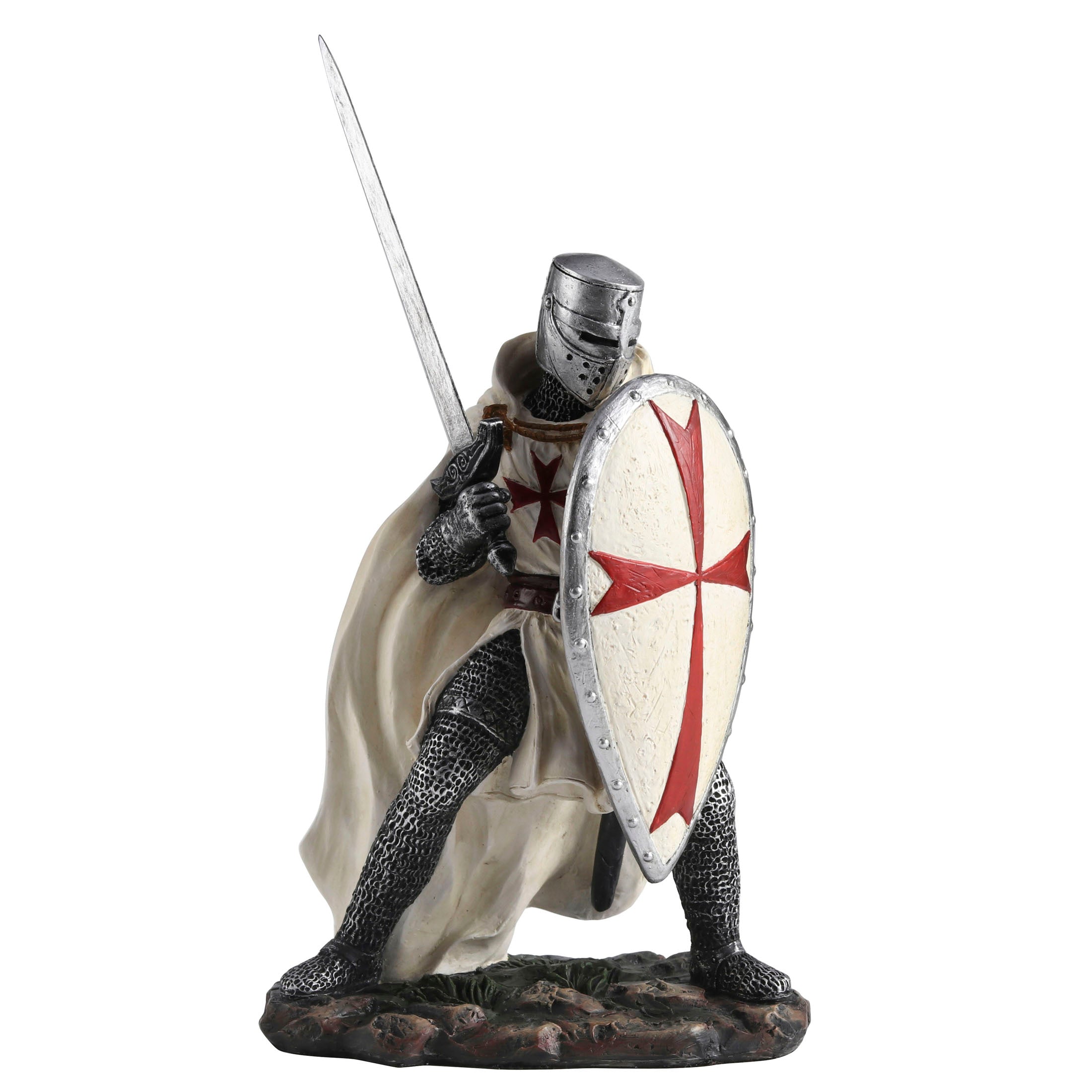 Knights Templar Crusader Wielding Sword And Shield