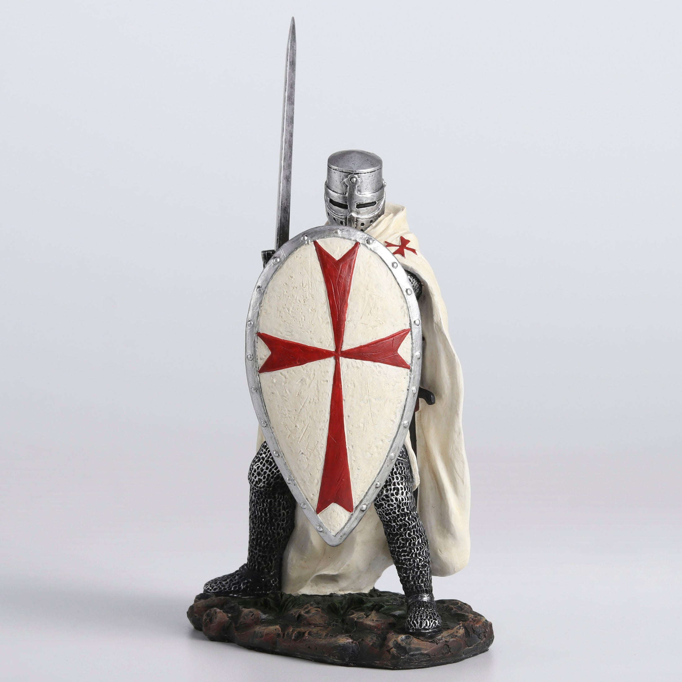 Knights Templar Crusader Wielding Sword And Shield