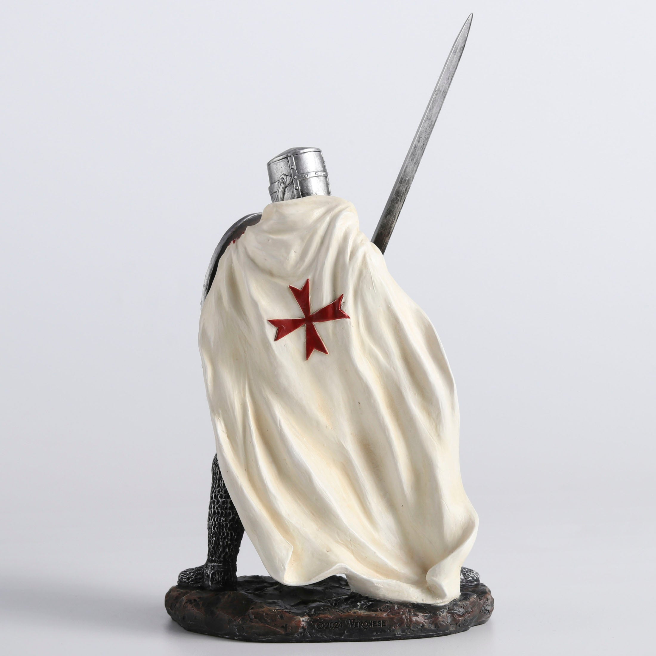 Knights Templar Crusader Wielding Sword And Shield