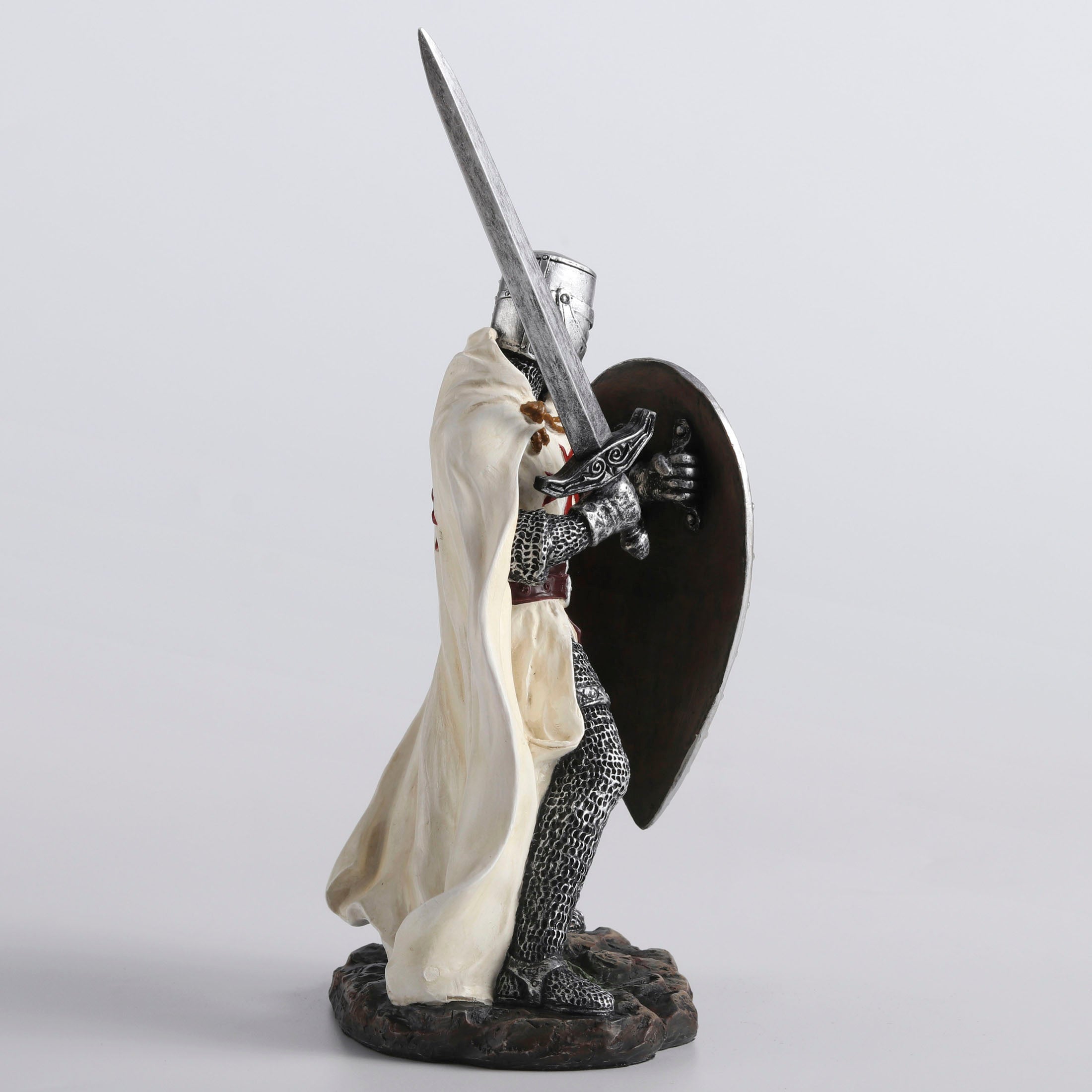 Knights Templar Crusader Wielding Sword And Shield