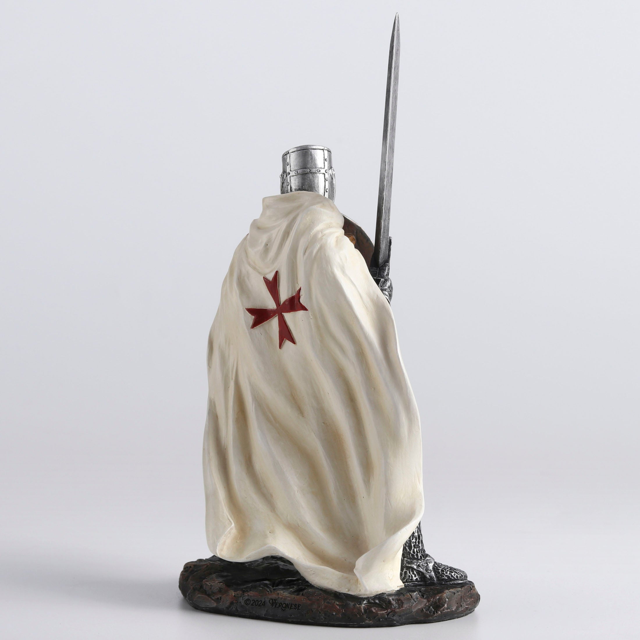 Knights Templar Crusader Wielding Sword And Shield