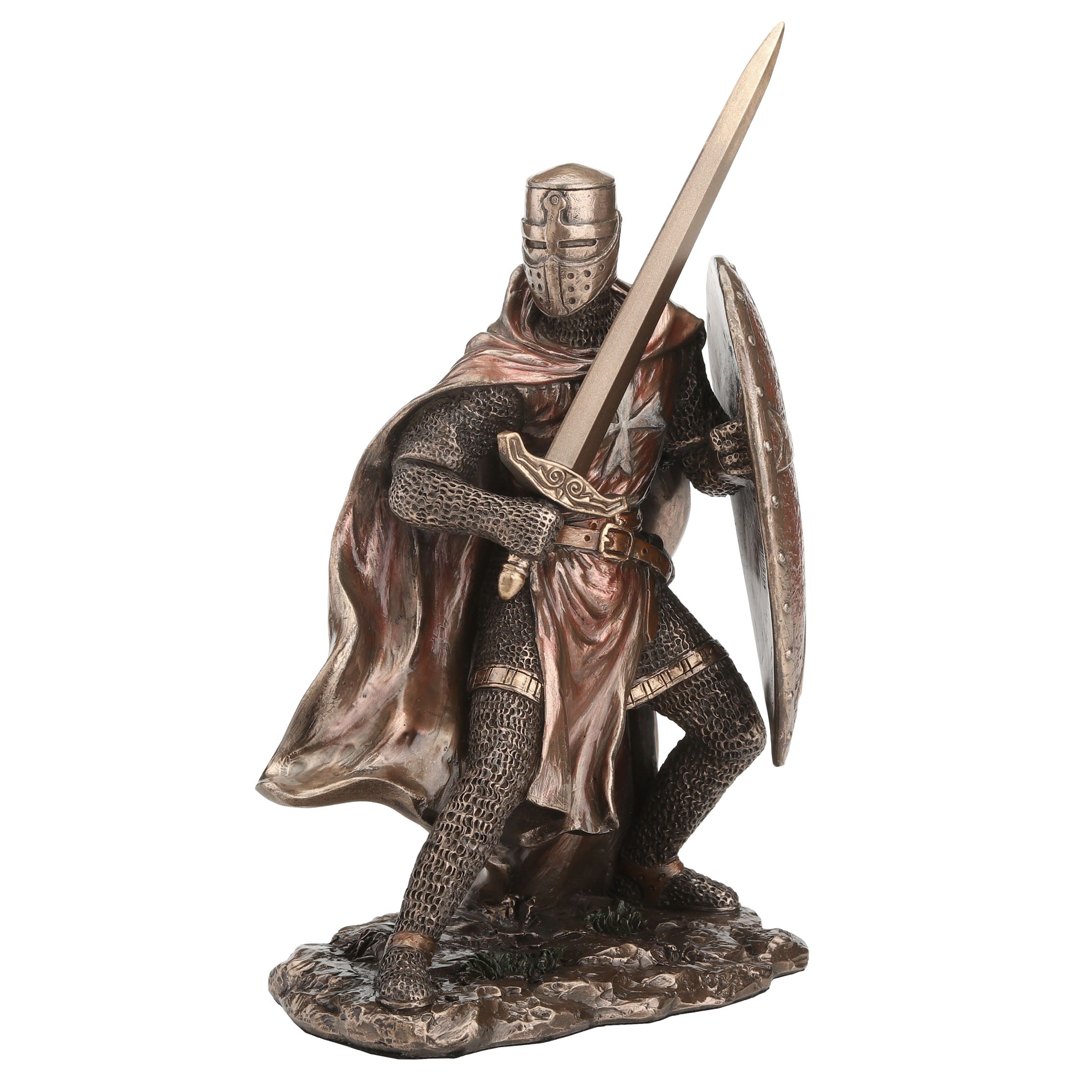 Knights Templar Wielding Sword and Shield