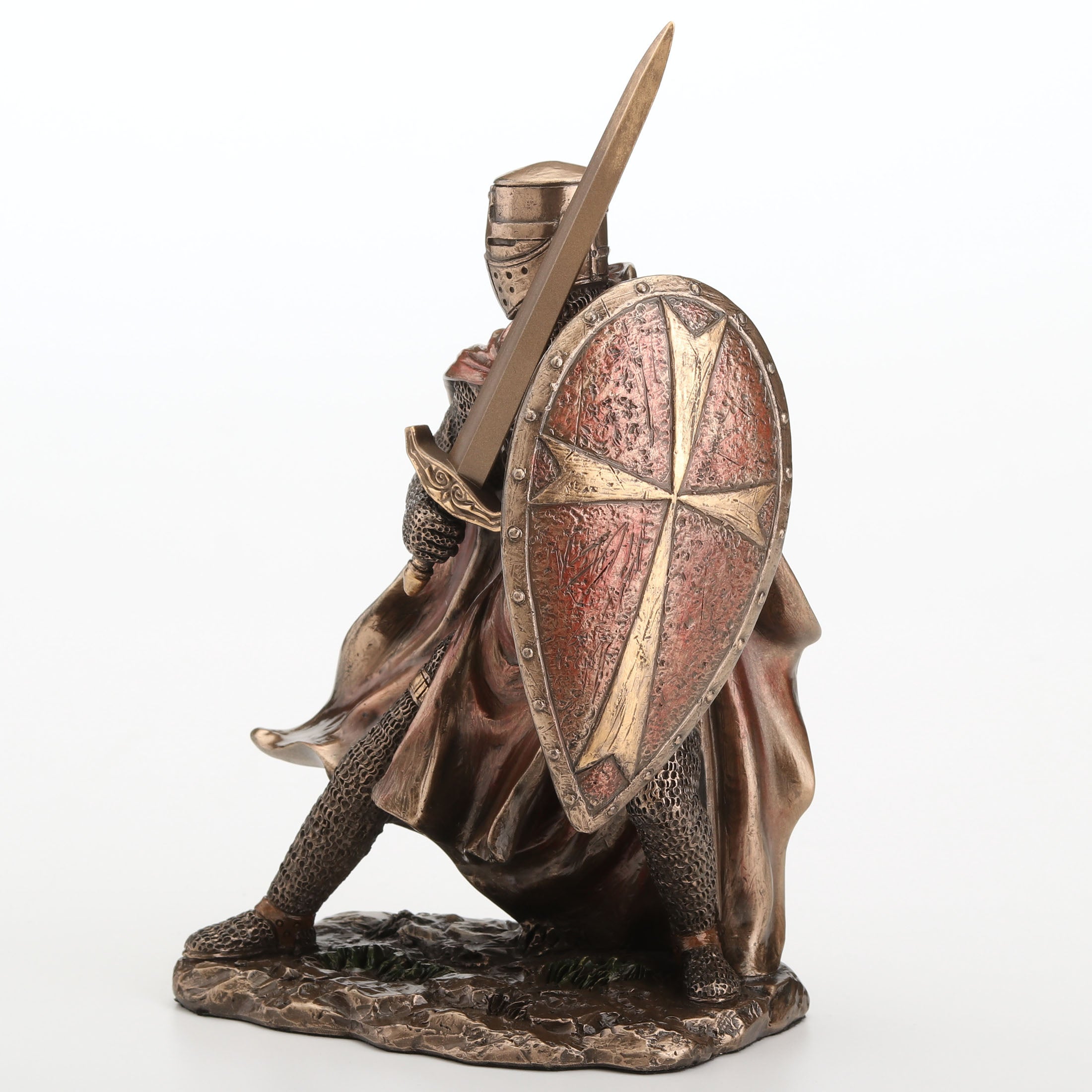 Knights Templar Wielding Sword and Shield
