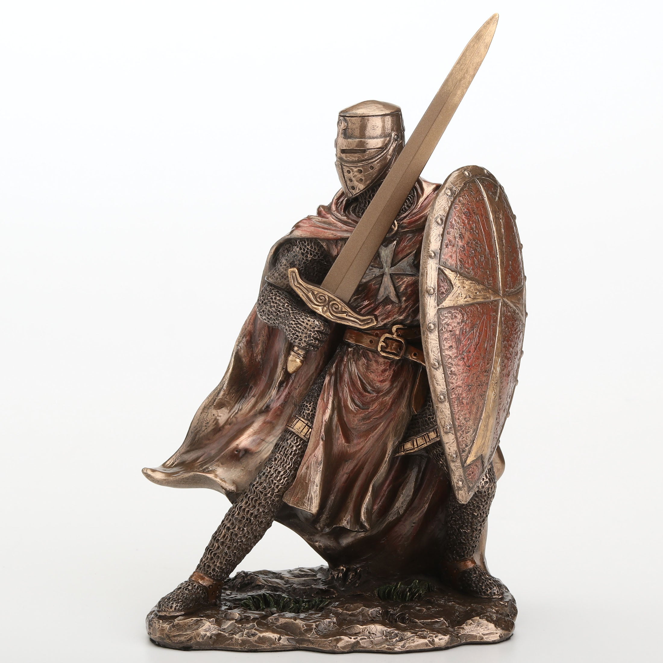 Knights Templar Wielding Sword and Shield