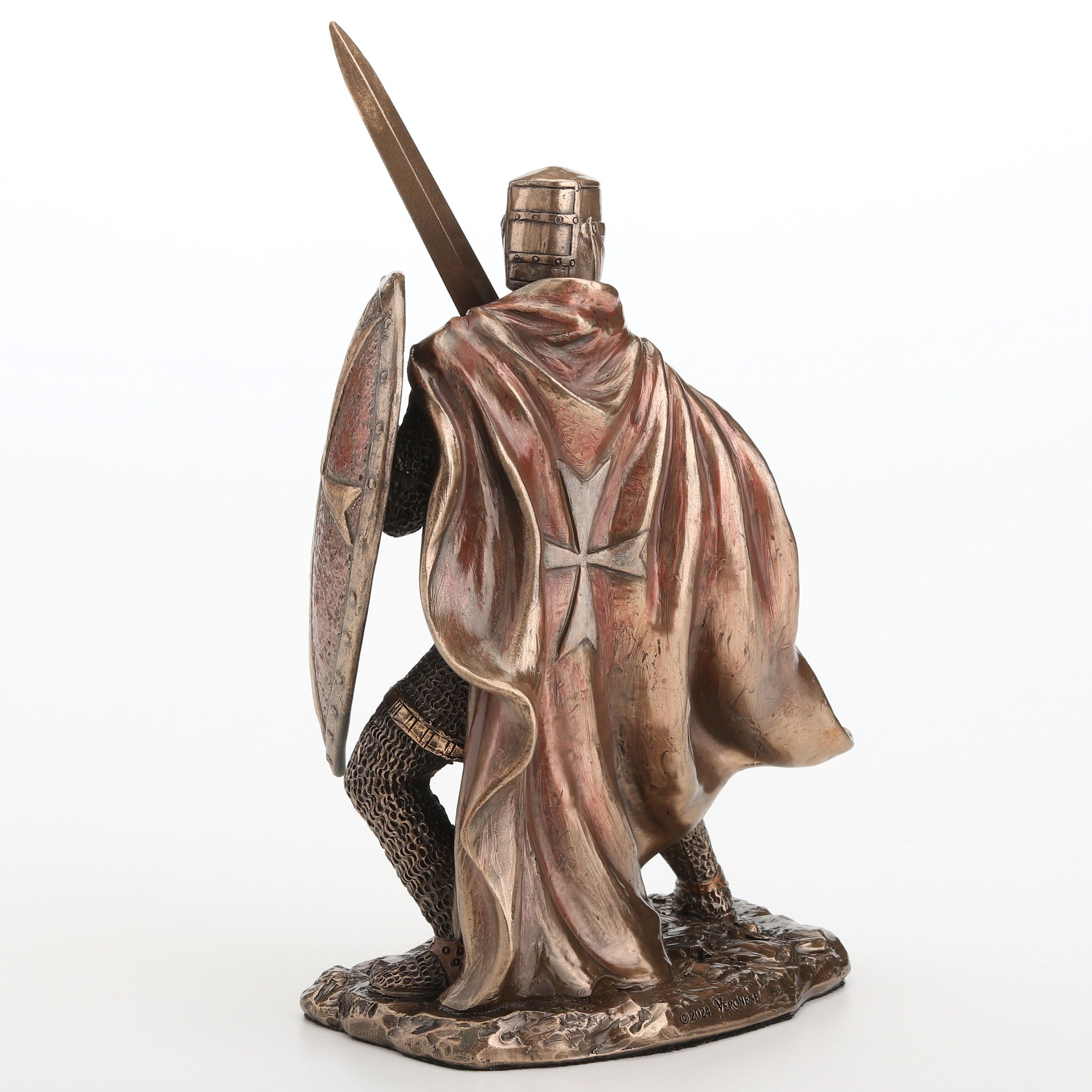 Knights Templar Wielding Sword and Shield